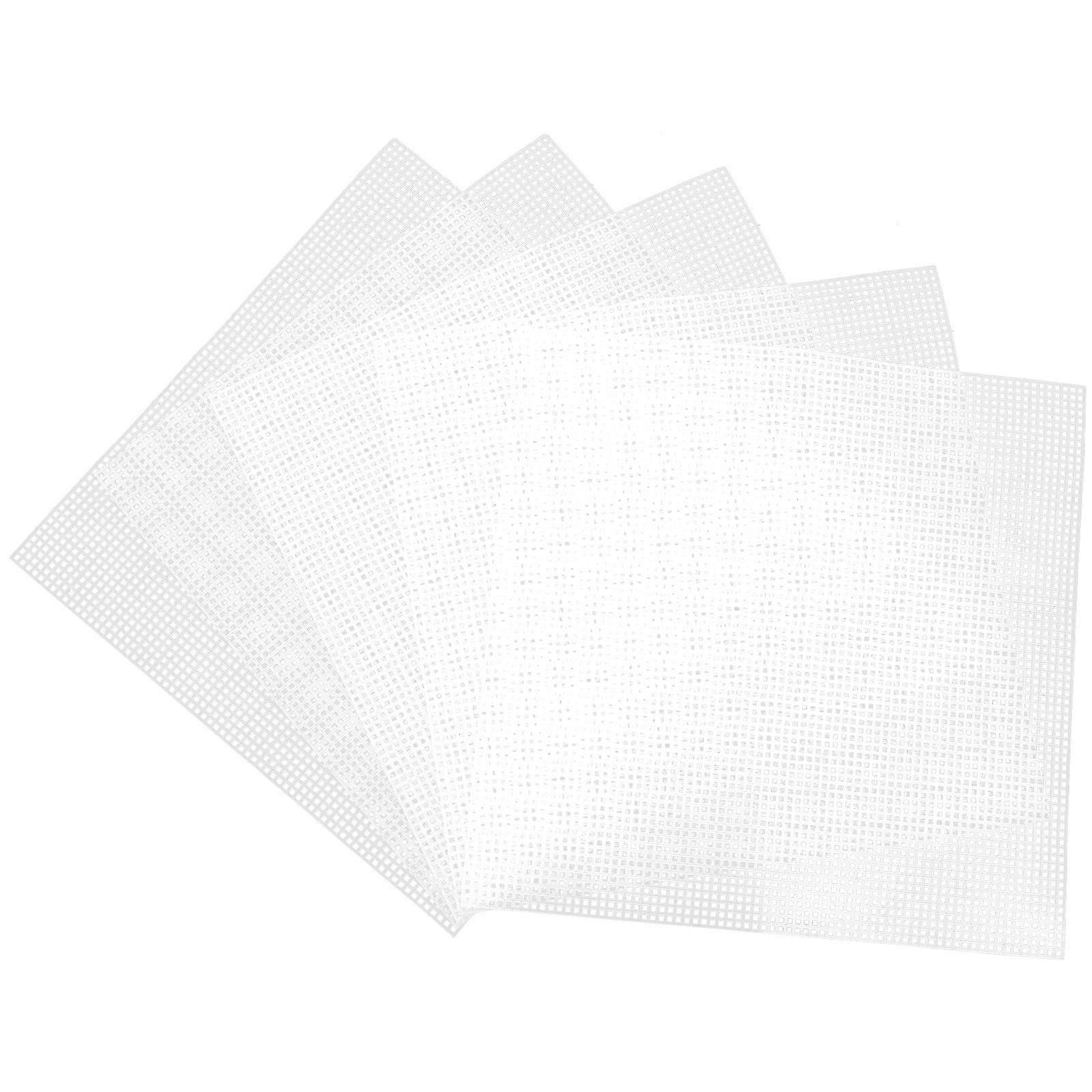 Diy Weaving Plastic Mesh Sheets For Crafts Smooth Surface Square Pads 11.8X11.8X0.1In 5Pcs