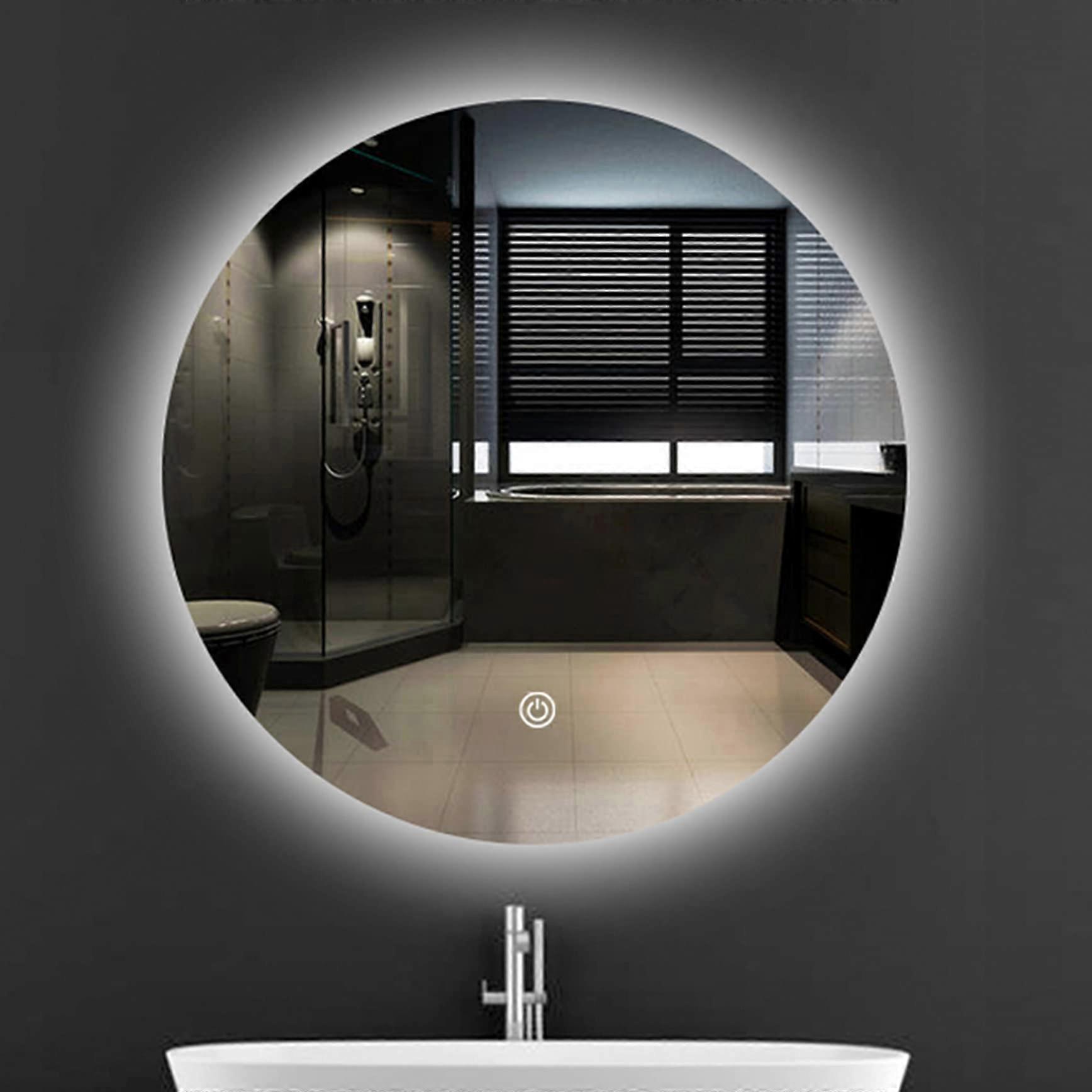 LED Bathroom Mirror with AntiFog and Touch Control, Wall Mounted, White/Warm Light, 5080cm