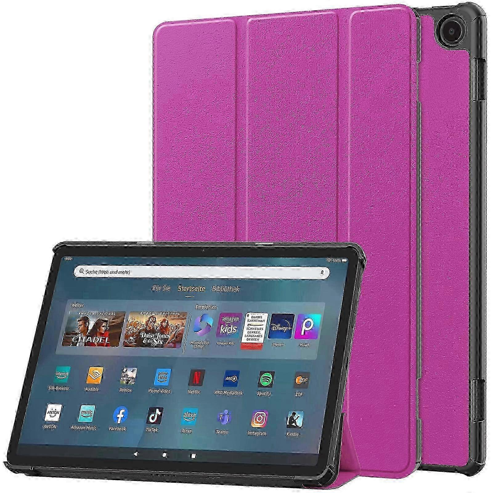 For Amazon Fire Max 11 Custer Pure Color 3-Fold Holder Smart Leather Tablet Case For Amazon Fire Max 11 2025
