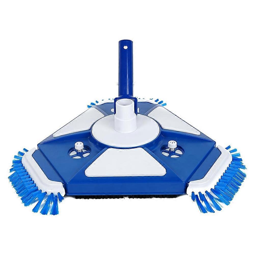 Pool Vacuum Head with Side Brush Universal Steering Handle & Universal Rotatable Hose Adapter