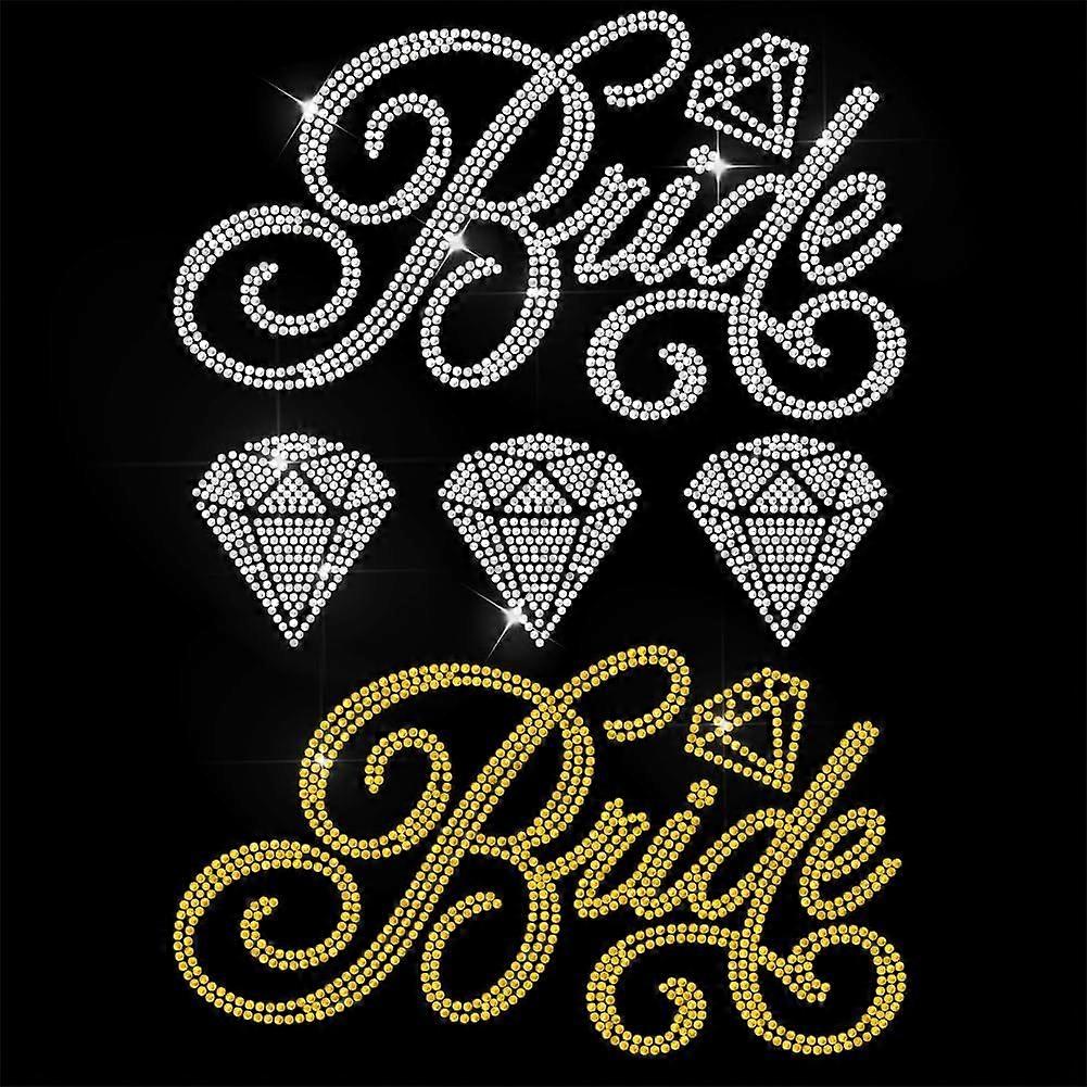 White Rhinestone Iron on Transfer Bride Diamond Bling Diamond Hotfix Patches for Clothes 11.6"x8.2" Large Iron On Sequin Applique for Jeans Jacket Cap