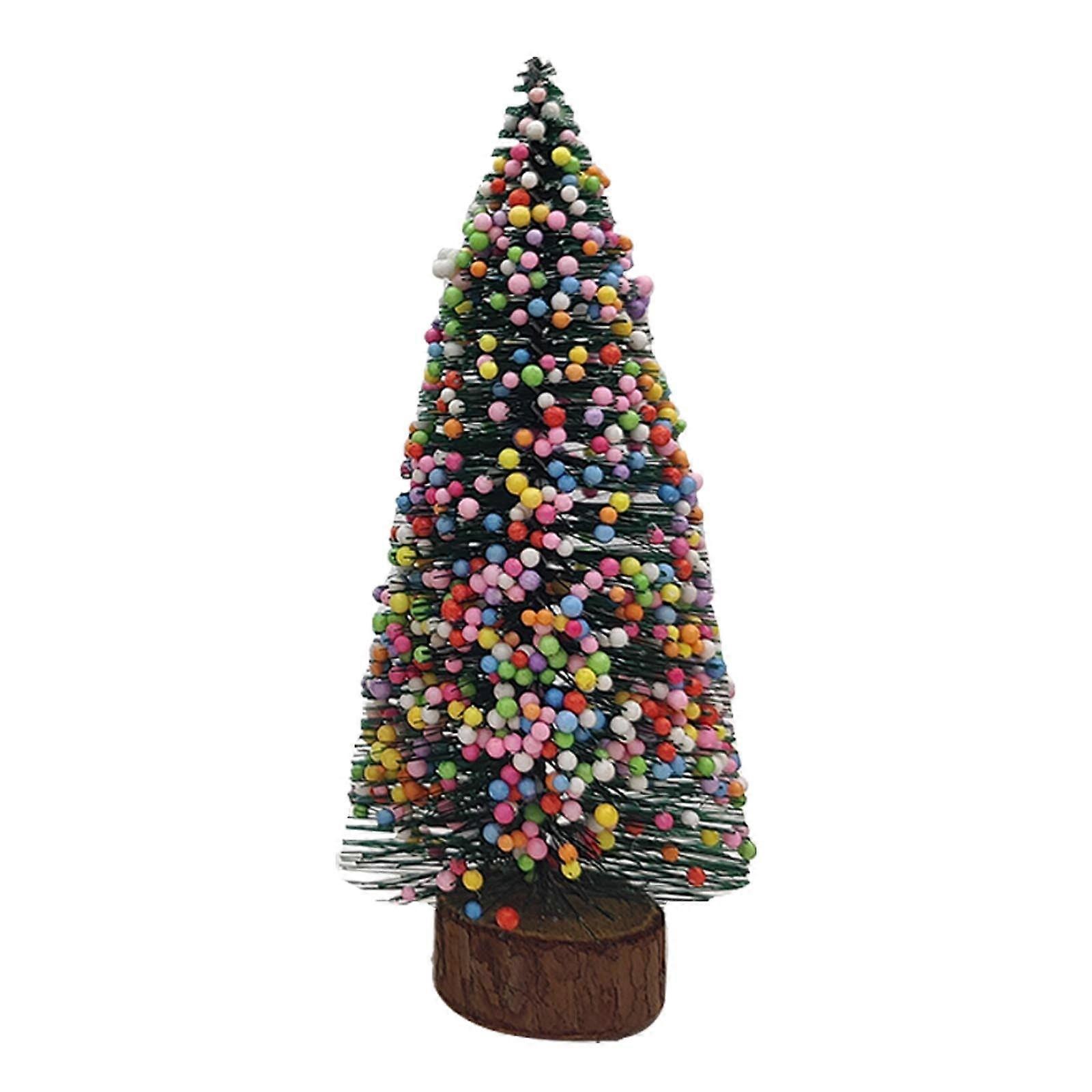 Mini Desktop Christmas Tree with Colorful Foam Ornaments - Cedar Tabletop Xmas Decor, Small Pine Tree, compatible with Tarmeek Tree Toppers