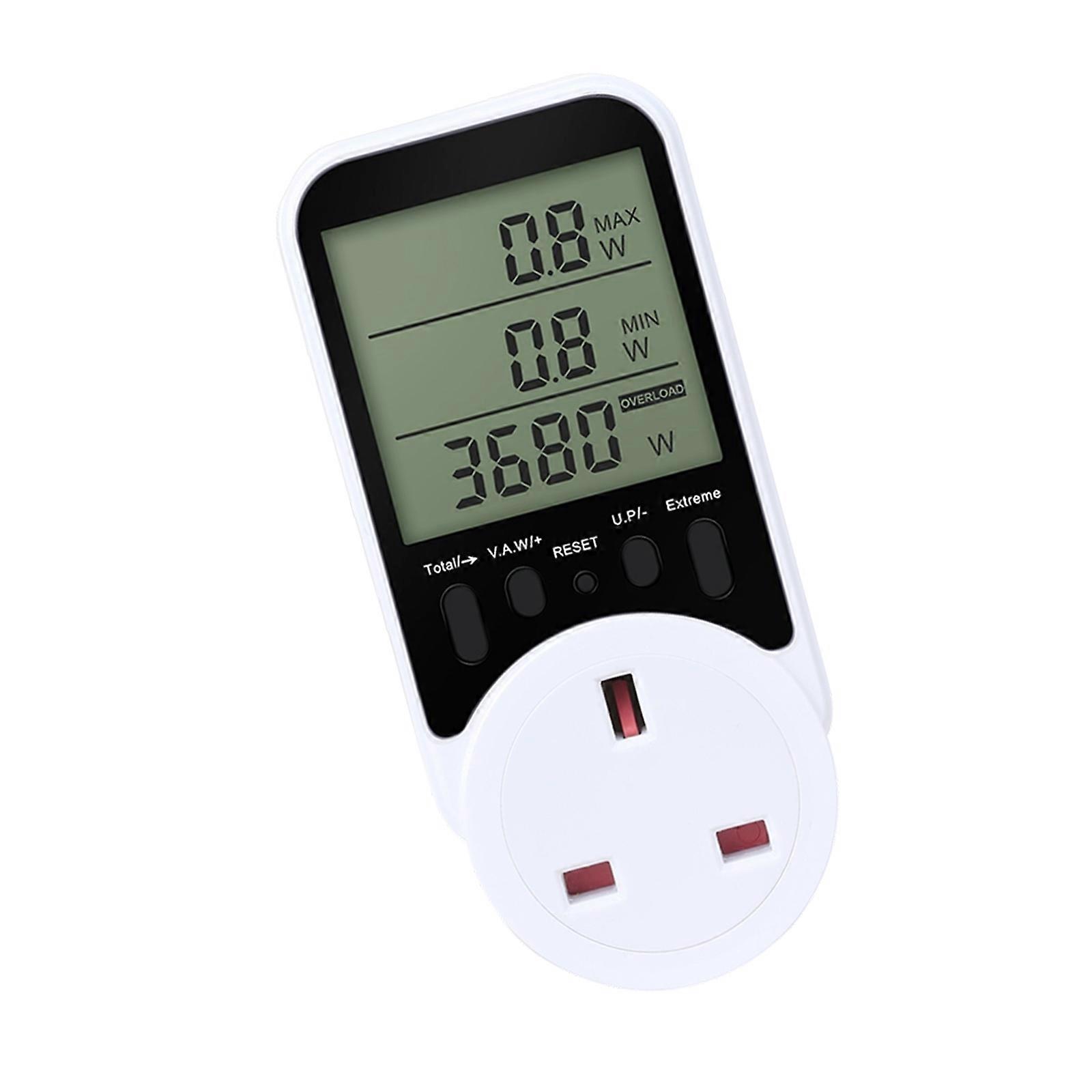 Advanced Voltages Current Meter Plug-in Socket Power Meter 3680W Capacity Real Time Wattage Tracking For Household Use Multicolor