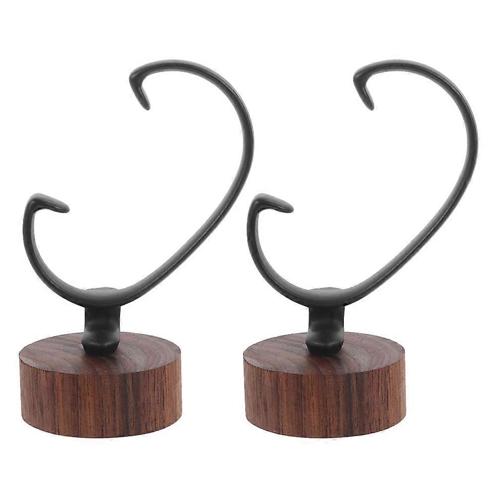 Assorted Display Stand for Display Use with Walnut Material 2Pcs