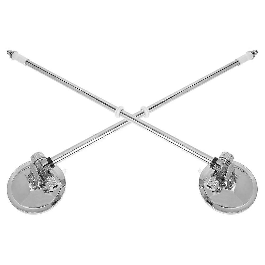 Universal Silver Flagpole Base for Car with 2Pcs Suction Cup Holder