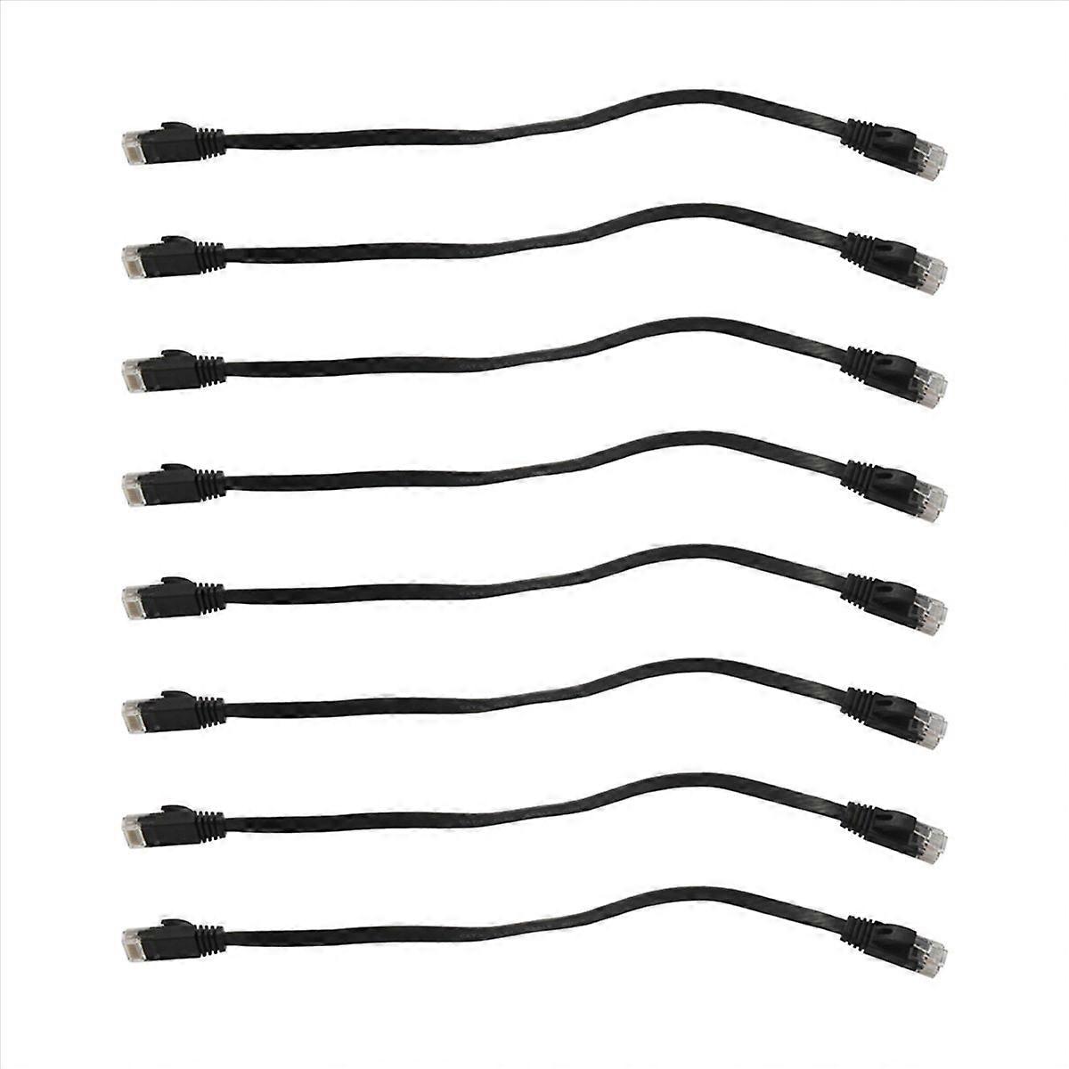 6 Pcs 1 Ft Flat Internet Network Cable With Snagless Rj45 Connectors