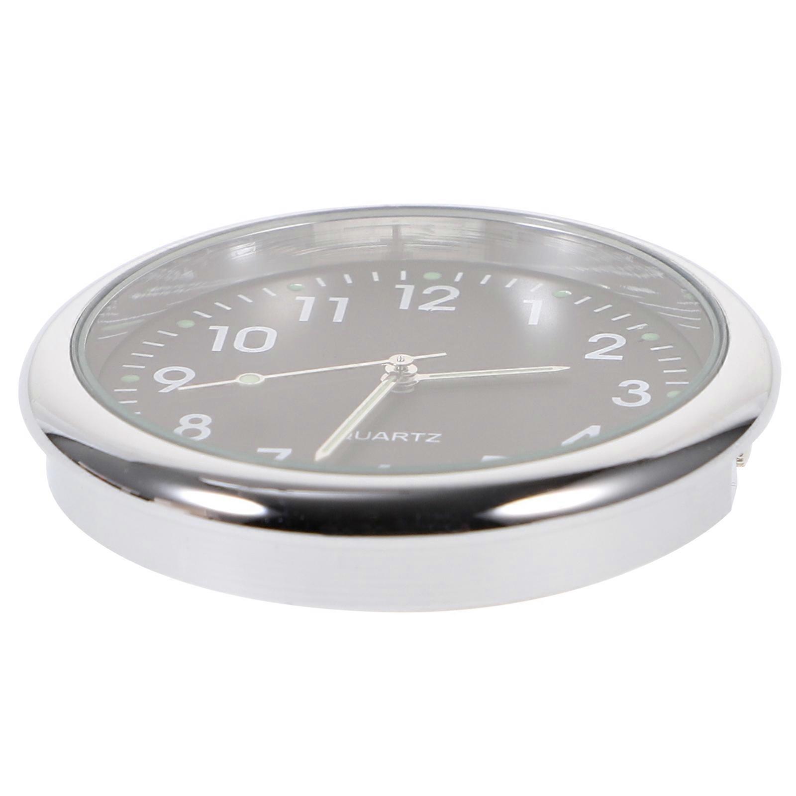 Universal Car Dashboard Clock Car Electronic Noctilucent Clock Luminous Pointer For Auto Interior Decoration (Black)