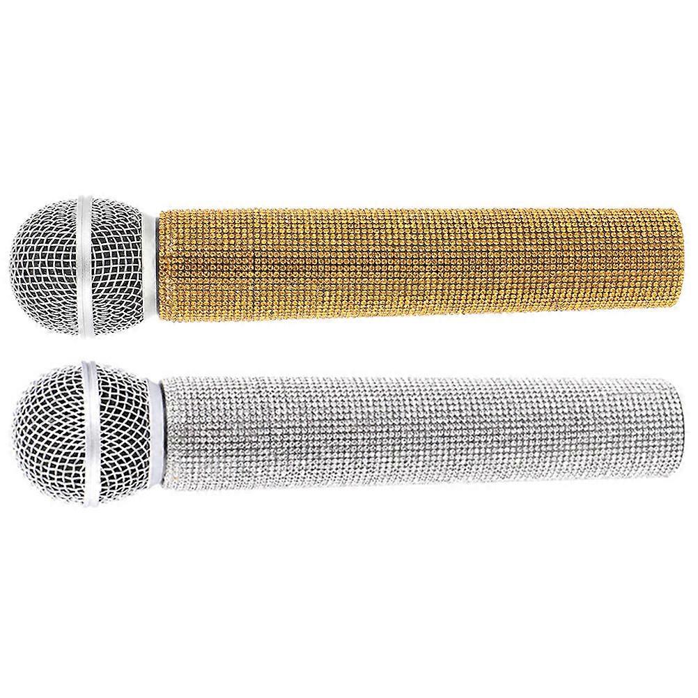 2Pcs Microphone Toy Prop Simulated Microphone Pretend Toy Microphone Model