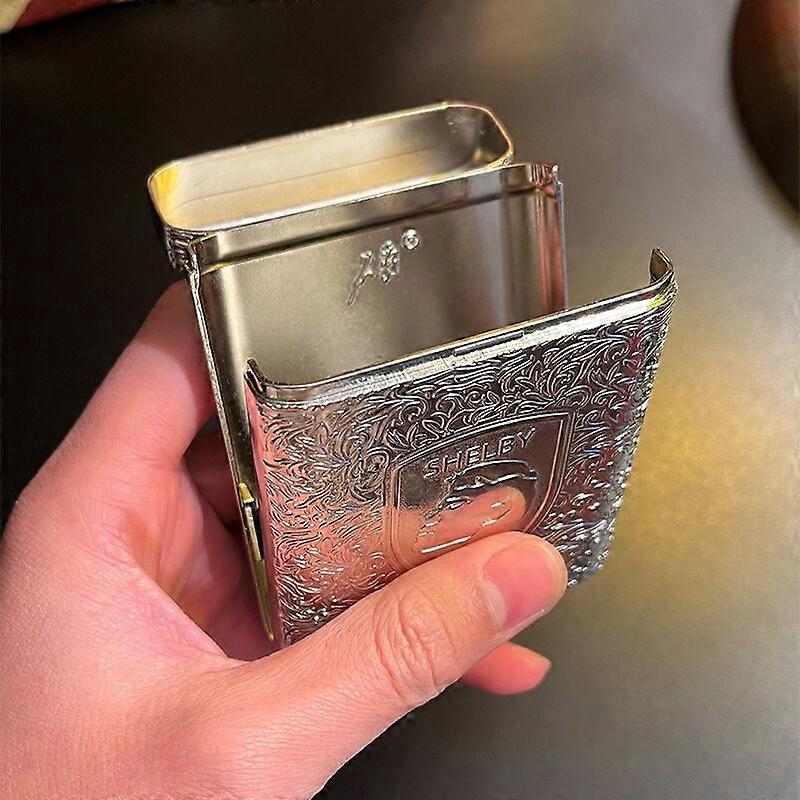 peaky blinders thomas shelby cigarette case COLLECTIVESTORE Vintage Engraved Metal Case, Design, Portable, Clamshell Opening, capacity of up to 20pcs (BLACK) Bags, Wallets and Luggage The Ultimate Peaky Blinders Cigarette