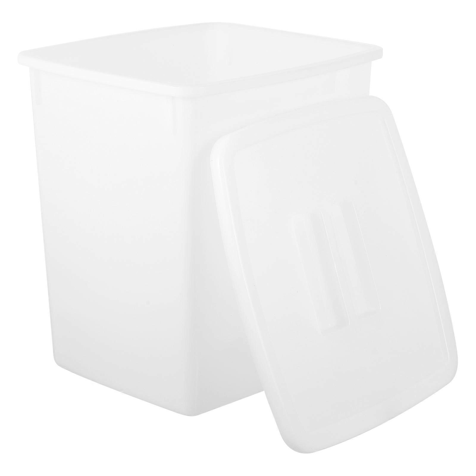 White Plastic Pail for Fridge Beverage Container Round Shape and Safe to Use 28x26x23cm Size 1Pack