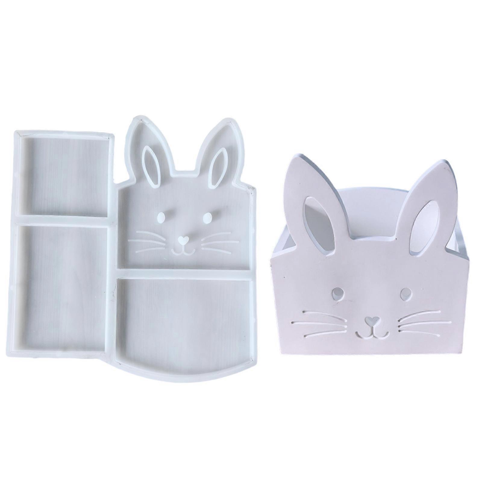 Efficient Release Silicone Rabbit Storage Box Mold Ensuring Perfect Rabbit Shaped Containers for Every DIY Session Multicolor
