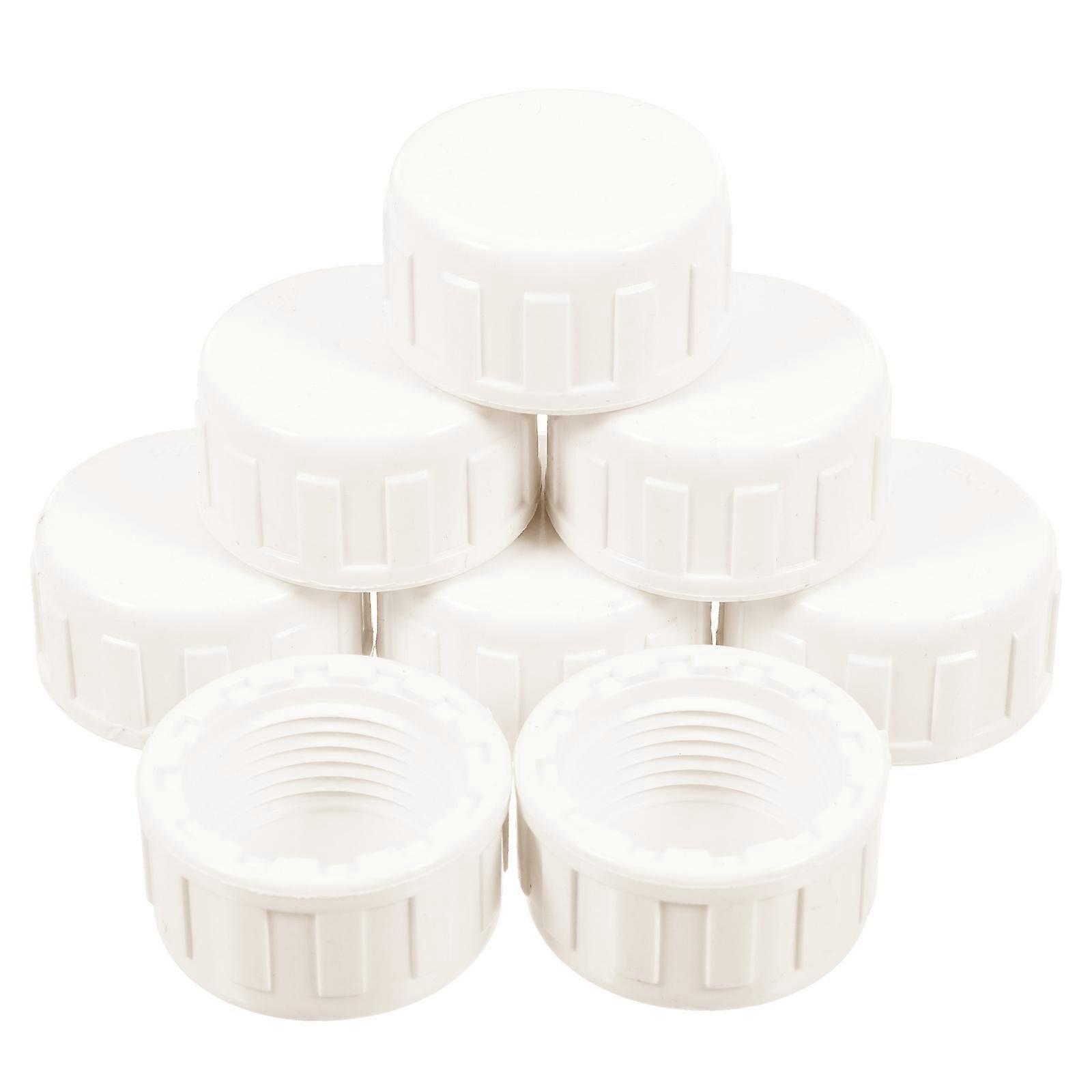 PVC Pipe End Cap Plugs with Threaded Design for Secure Fit and Protection White 20 Pcs