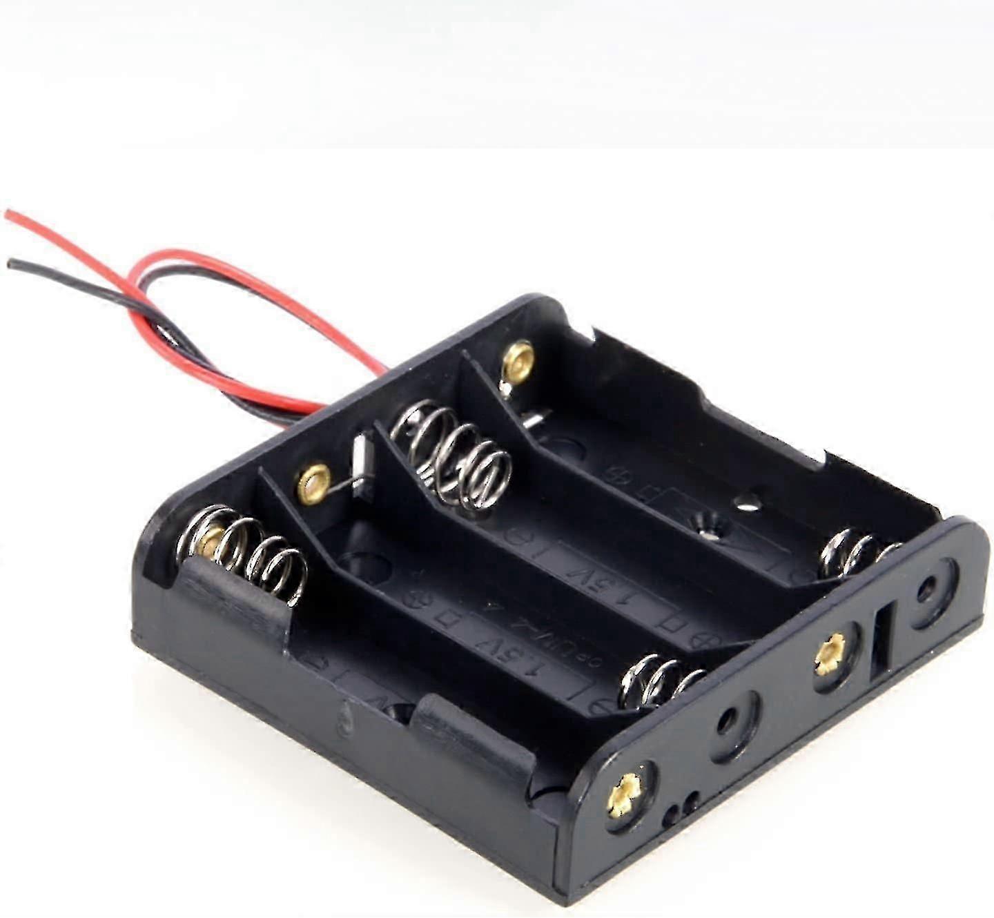6V battery box with wired switch for 4 AA