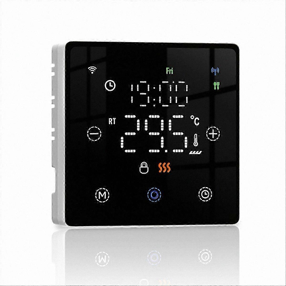 Zigbee Smart Floor Heating Switch in Black for Home Automation
