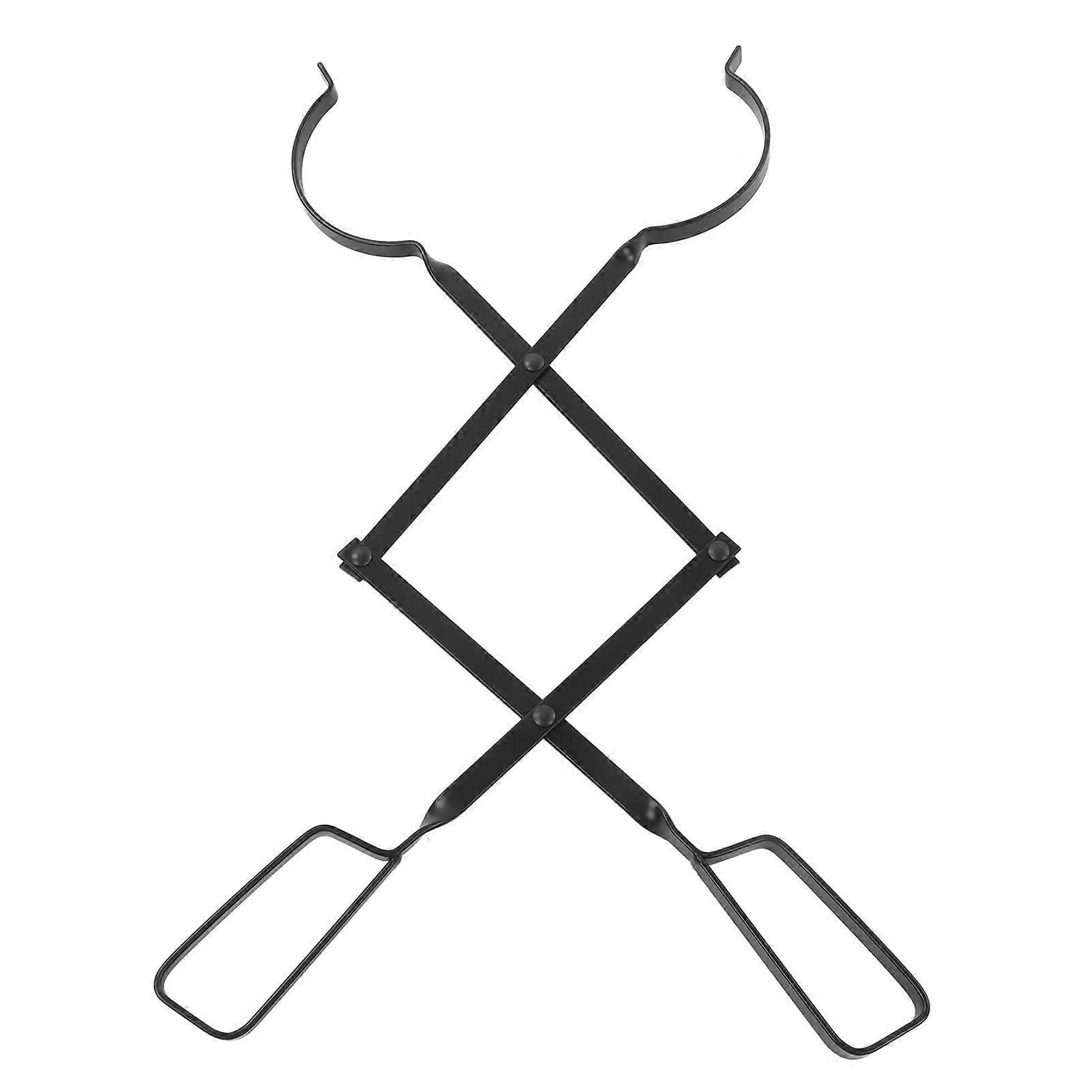 Heavy Duty Fireplace Tongs with Long Handle, Rust Resistant Iron Log Grabber for Fire Pit and Indoor Use