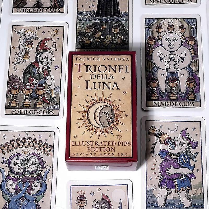 Moon Tarot Della Luna Deck Cards A 89 Oracle English Visions Divination Illustrated Edition Borad Playing Games
