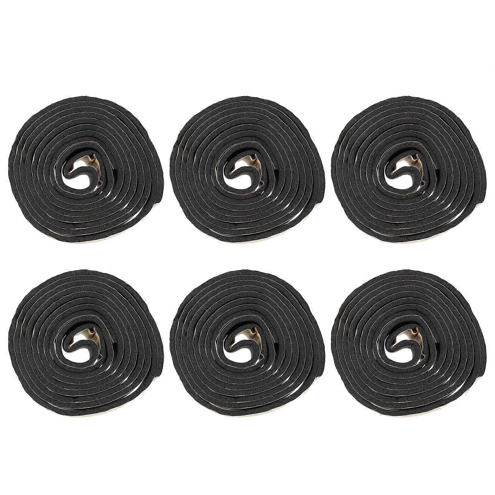 Window Sealing Kit Rectangular Shape for Door and Window Black Rubber Sponge Soundproof 6Pcs