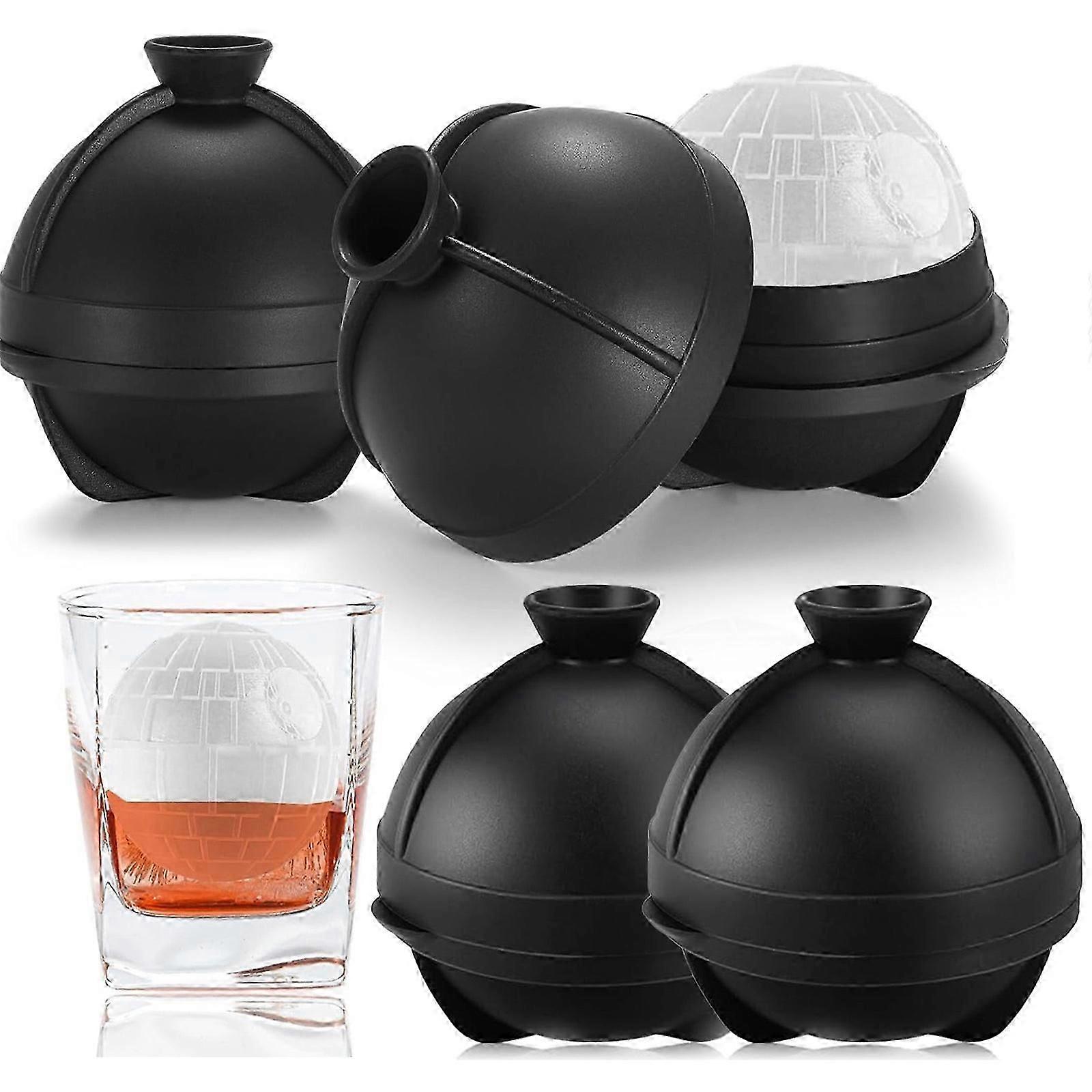 Ice Cube Tray 4 Pack Silicone Round Ice Cube Trays Reusable with Lid