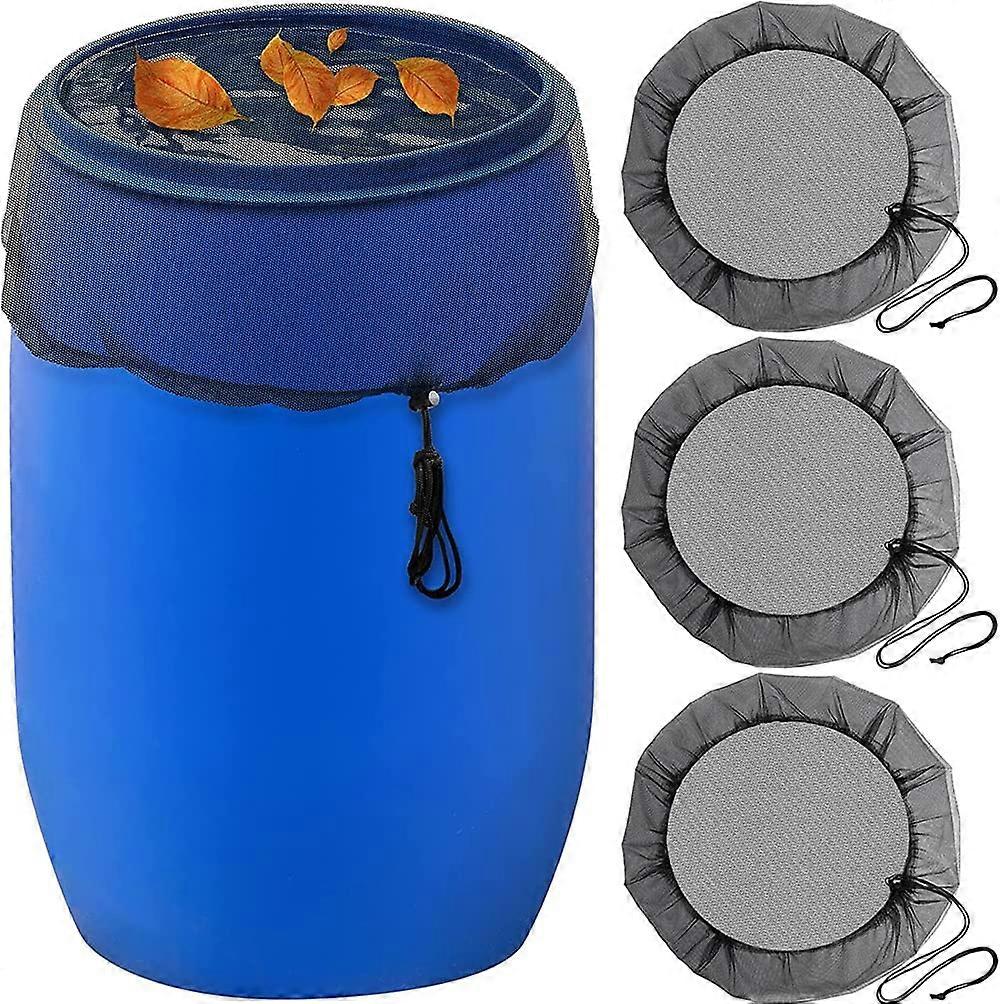 Rain Barrel Cover Mesh with Drawstring for Debris Blocking and Leaf Guard, 3 Pcs 39.4 Inch