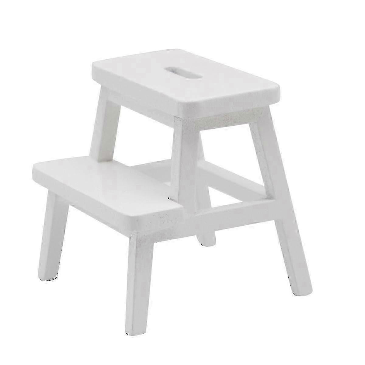 Solid Wood Mini Step Stool for Home - Compact Double-Tier Holding Chair 25-26
