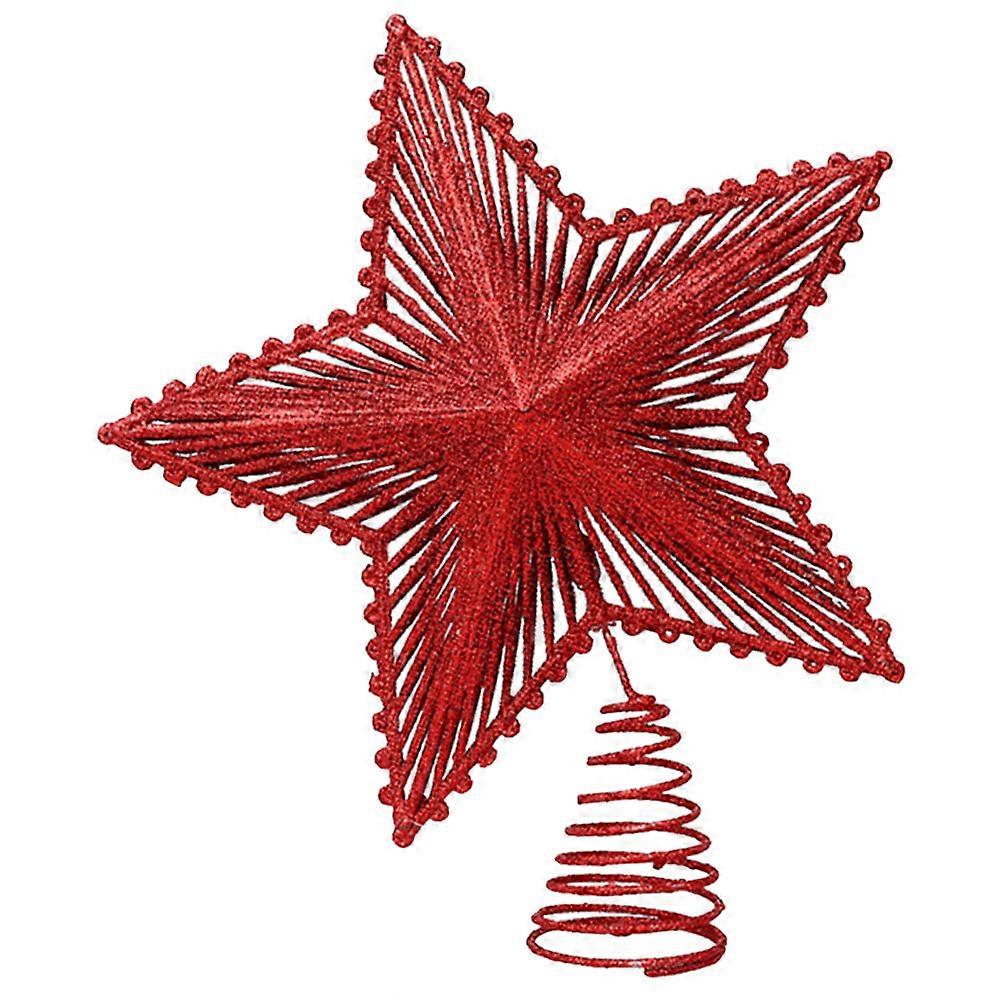 Red Christmas Tree Topper Star for Decoration 3Pcs Tree Ornament