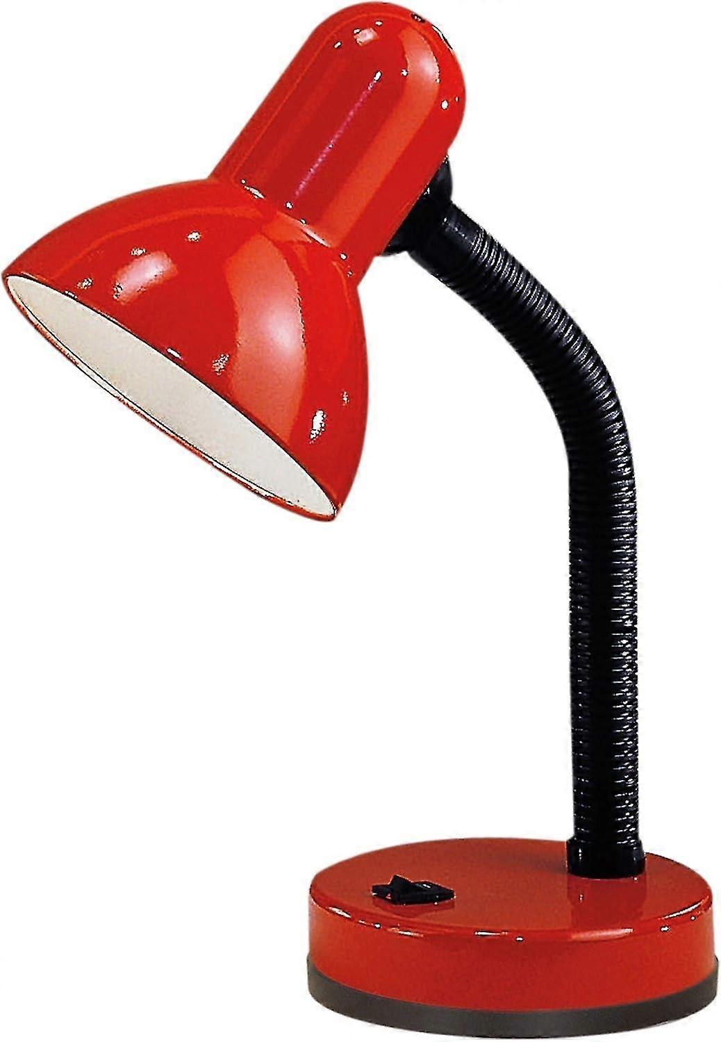 2025 Basic bedside, desk and reading lamp in steel and red plastic, E27 socket