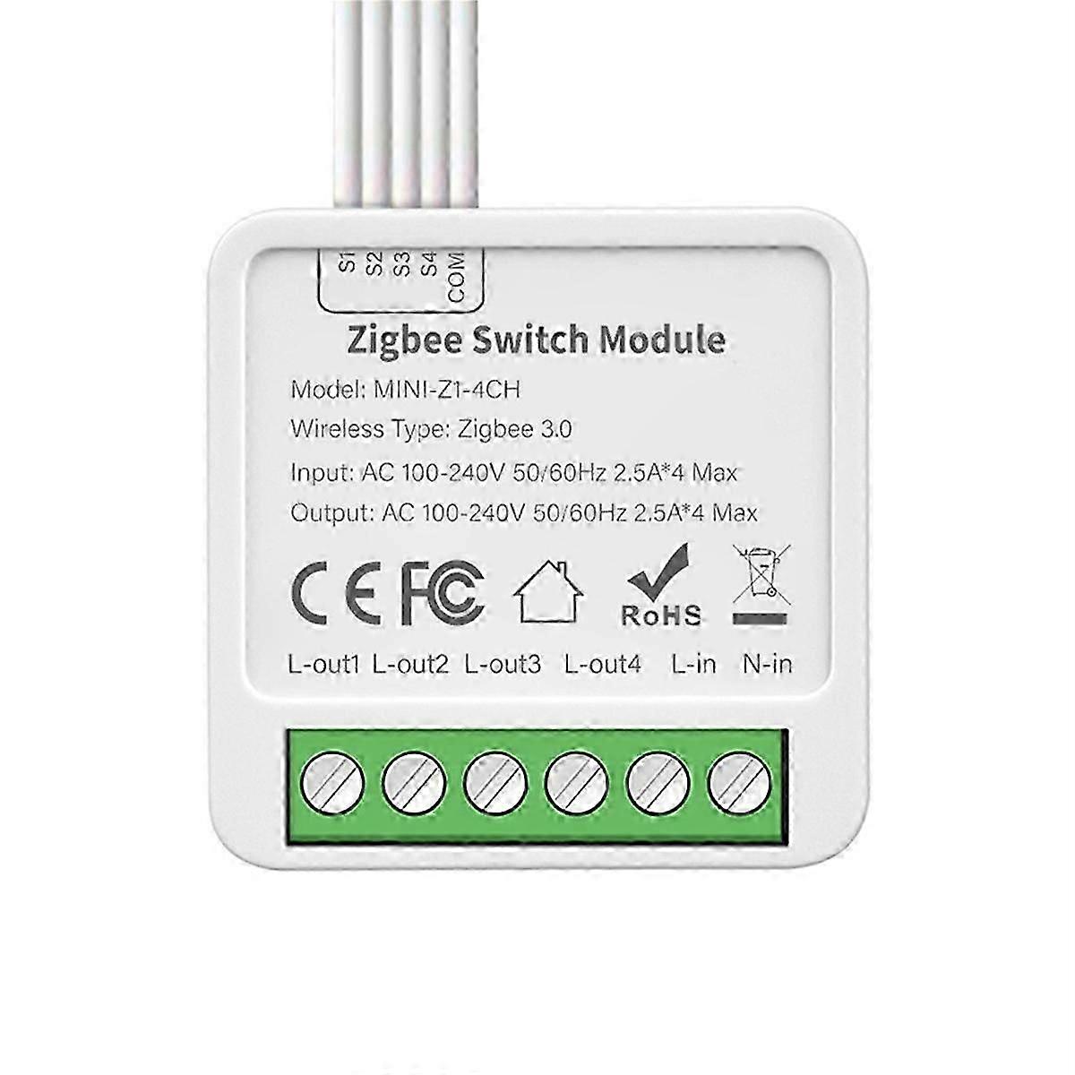 4-Way On/Off Switch Graffiti Smart ZigBee Smart 4-Way On/Off Switch Mini Concealed Box Switch