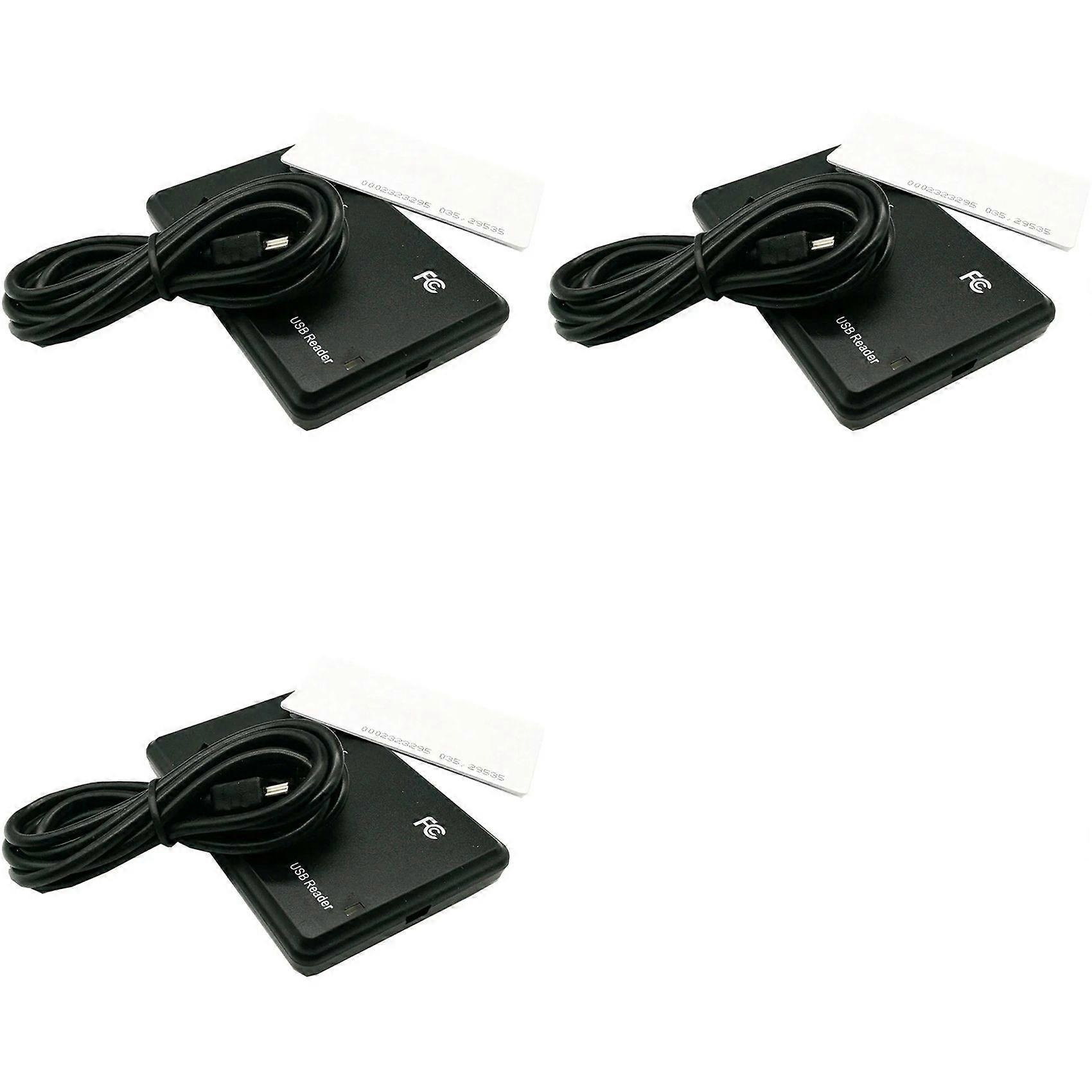 3X RFID Smart Card Reader with USB Port, 13.56MHz IC Card, Contactless Sensitivity, Support Window System Linux