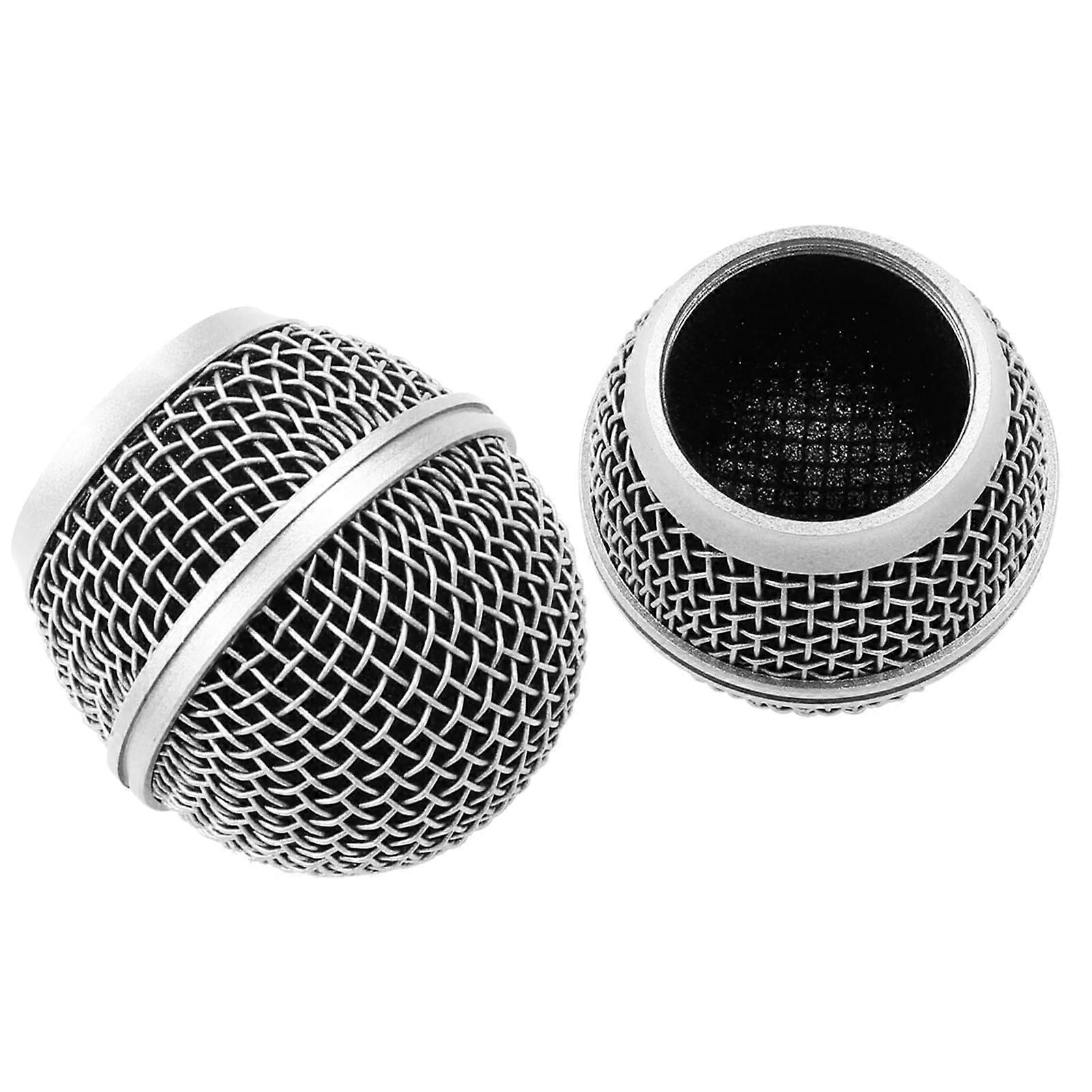 Grille Replacement 2 Pack Silver Ball Head Cover with DentResistant Protection for SM58 Microphone
