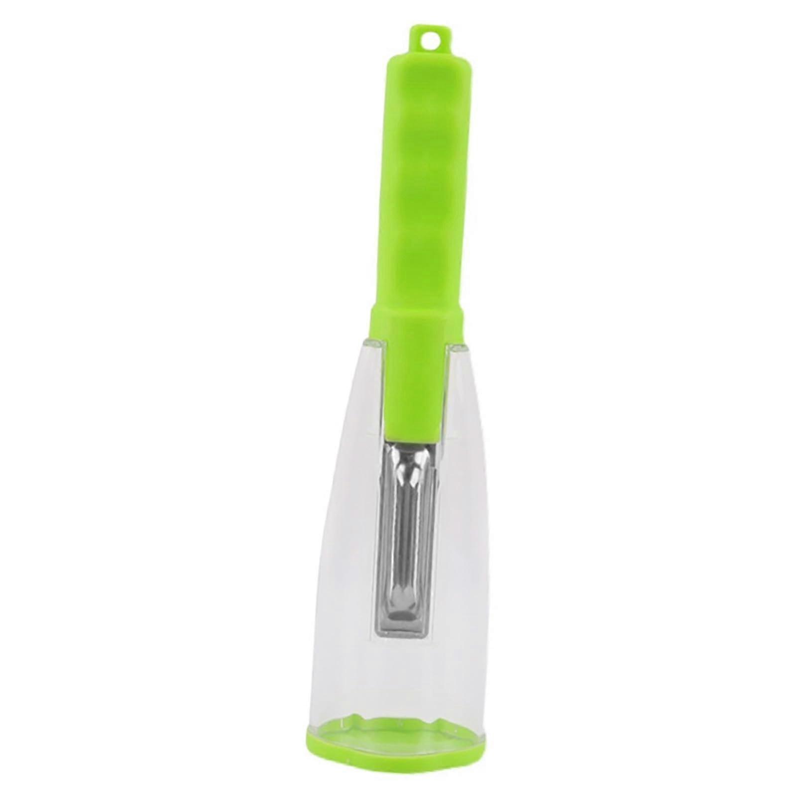 Vegetable Peeler with Removable Container, Stainless Steel Blade, Ergonomic Handle for Kitchen