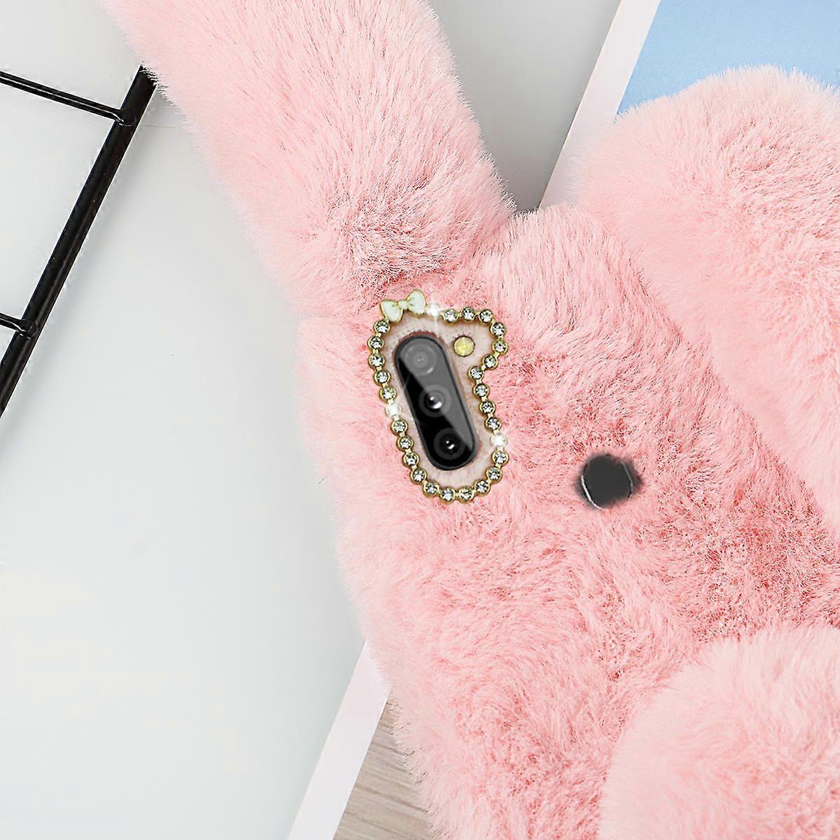 Creative Phone Shell for for Protection Use Plush Rabbit Pink