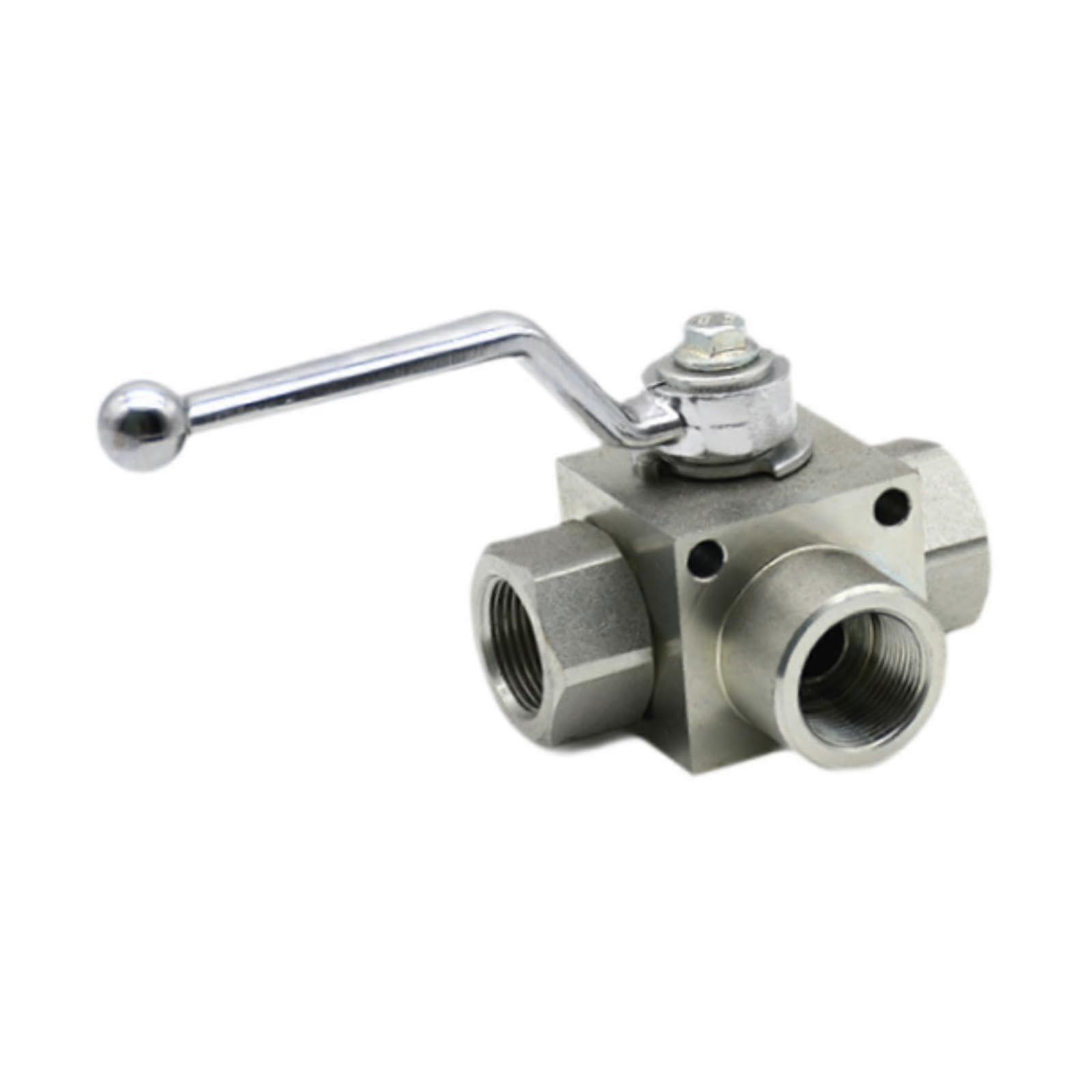 Three Way  Pressure Ball Valve Galvanized Carbon Steel Internal Thread Rustproof Handle