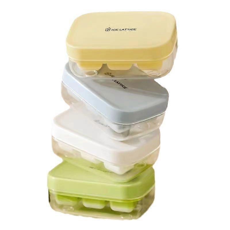 Silicone Ice Cube Tray with Lid, Stackable Easy Release Ice Maker for Drinks and Baby Food (Green)