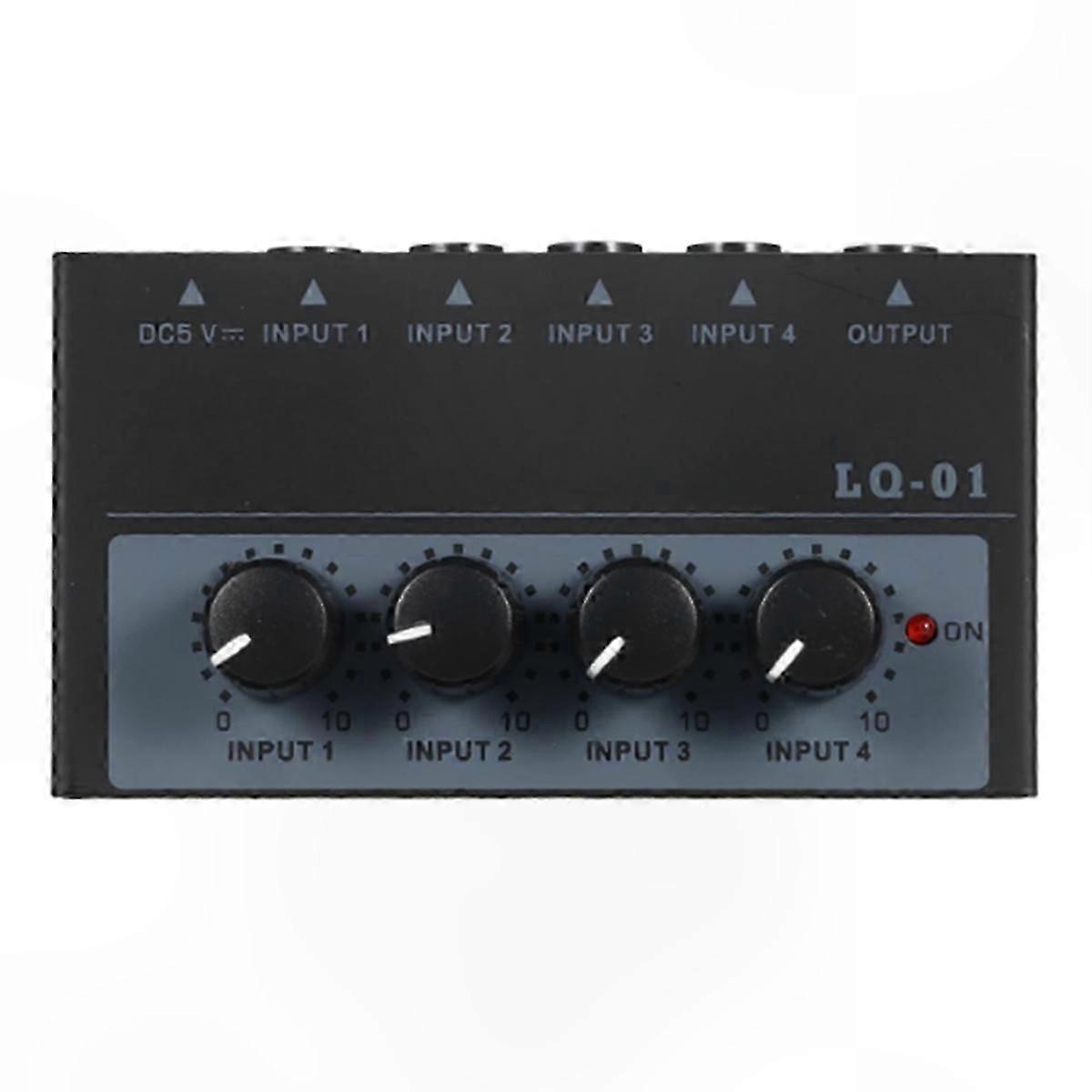 4-Channel Ultra Quiet Mixer with 4 Inputs 1 Output DC 5V EU Plug