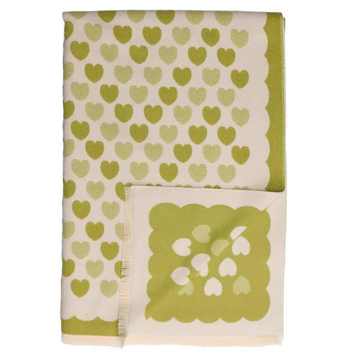 Zelly Mini Hearts Scarf - Green/Cream