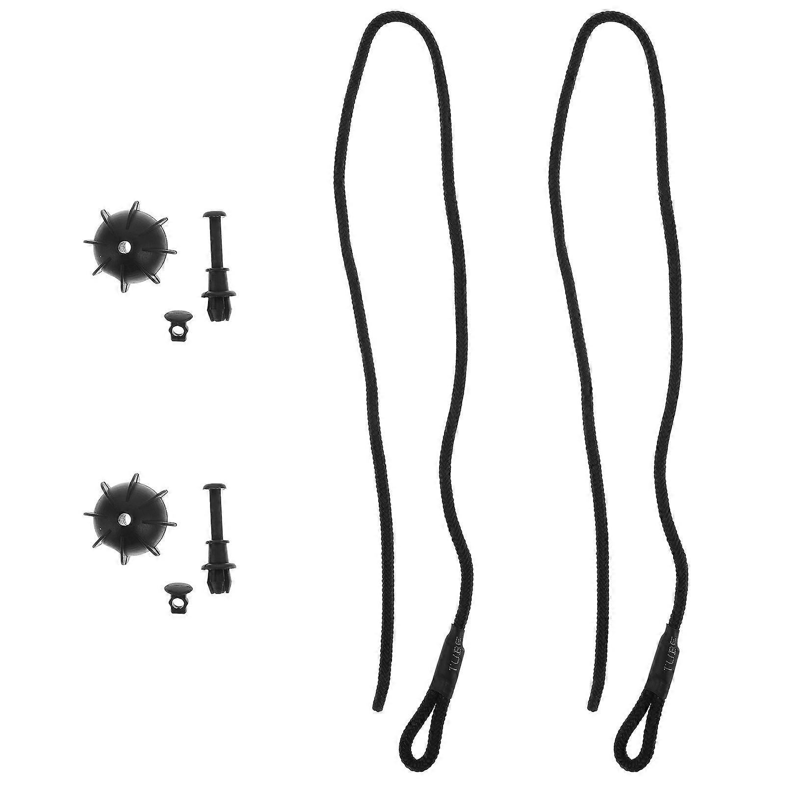 2 Sets Parcel Shelf String Car Boot Rear Strings Hook Clips And Rear Trunk Parcel Shelf String Hanging Rope Car Accessories Replacement Black