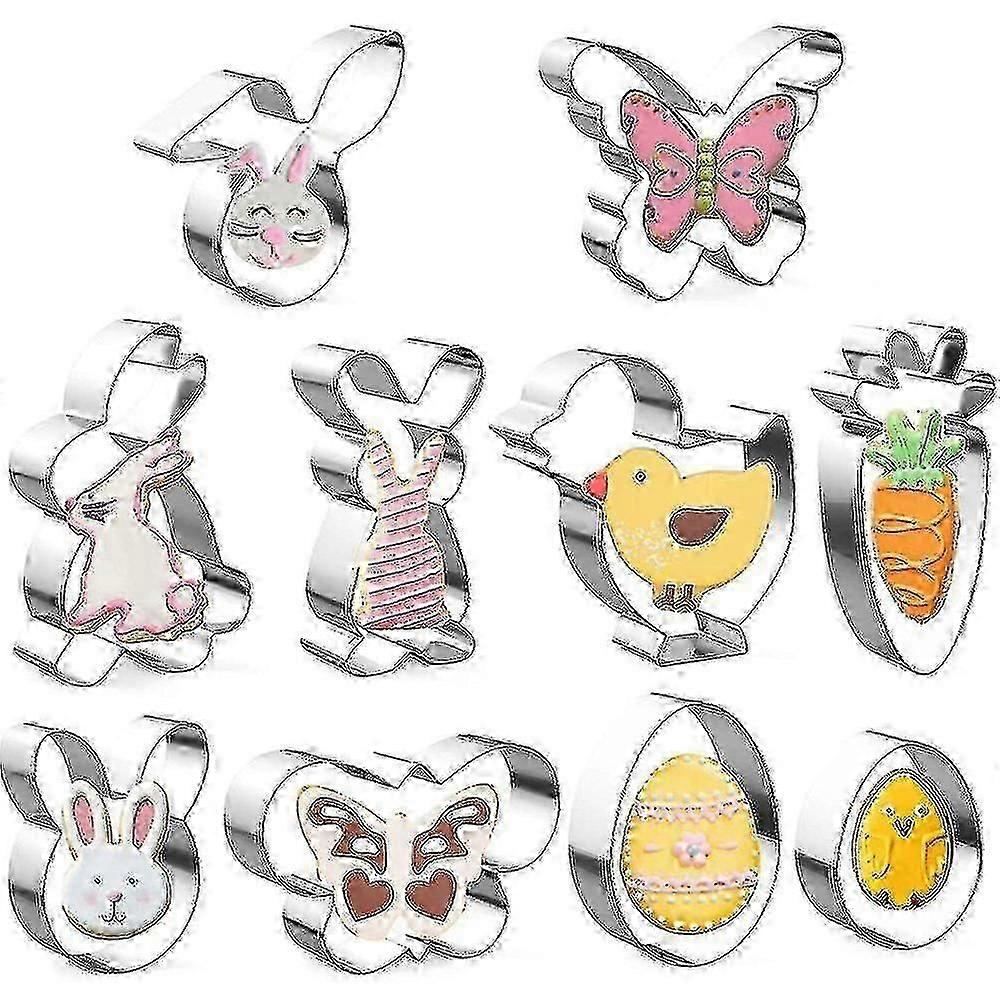 2025 Easter Cookie Cutter, 10 Pieces Easter Cookie Cutter Set, Bunny Cookie Cutter