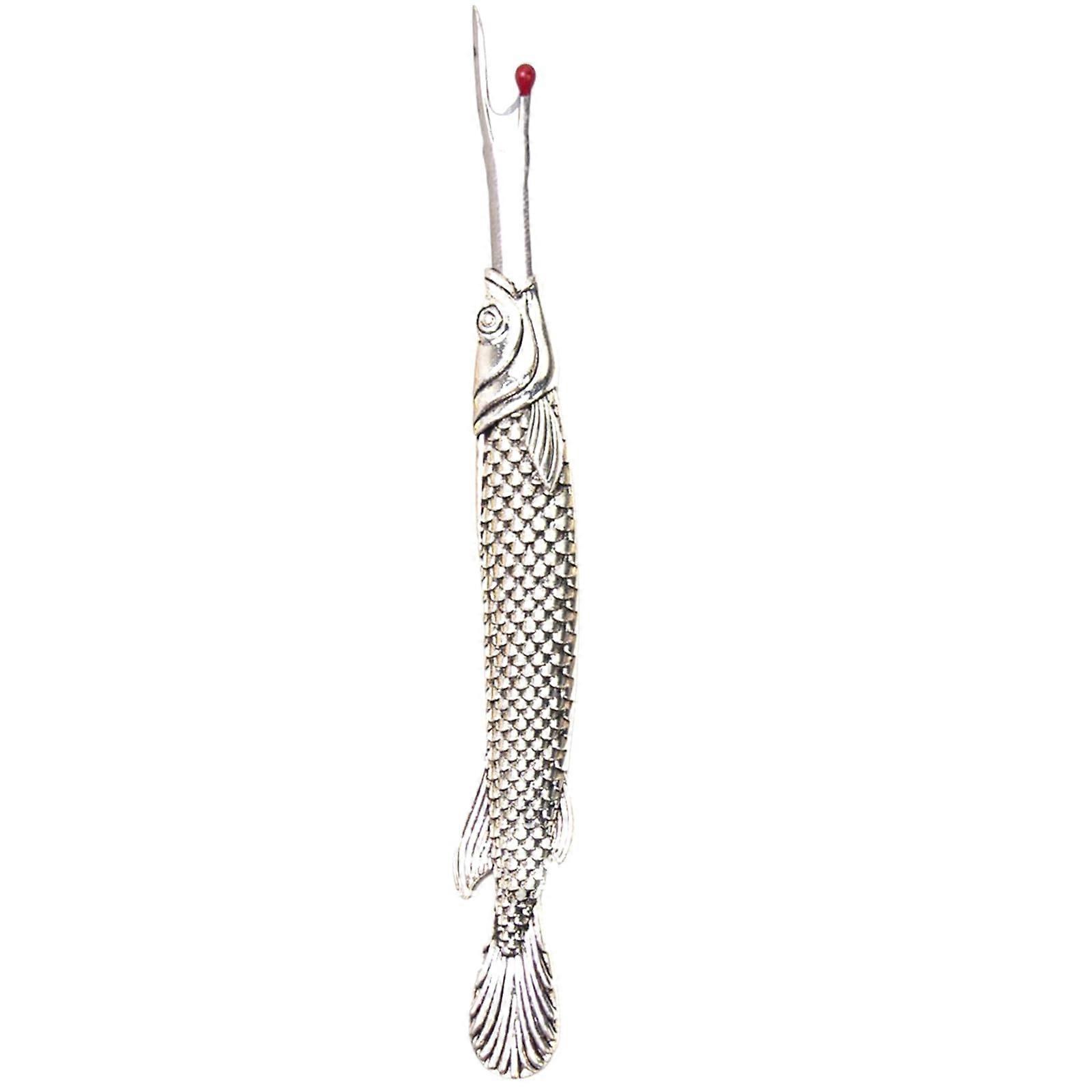 Fish Shaped Seam Ripper and Metal Thread Cutter for Sewing, Ergonomic Design, Durable Silver