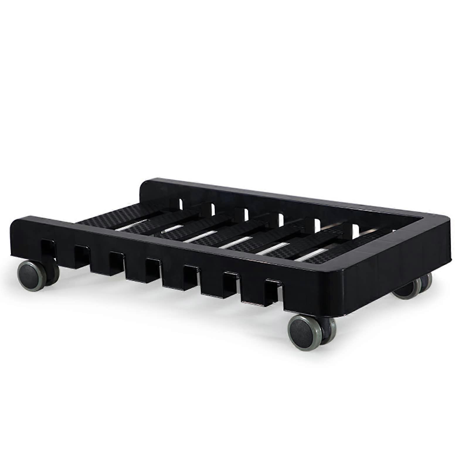 PC Tower Stand with Wheels, Adjustable Under Desk Computer Tower Holder, Black 55x30.5cm