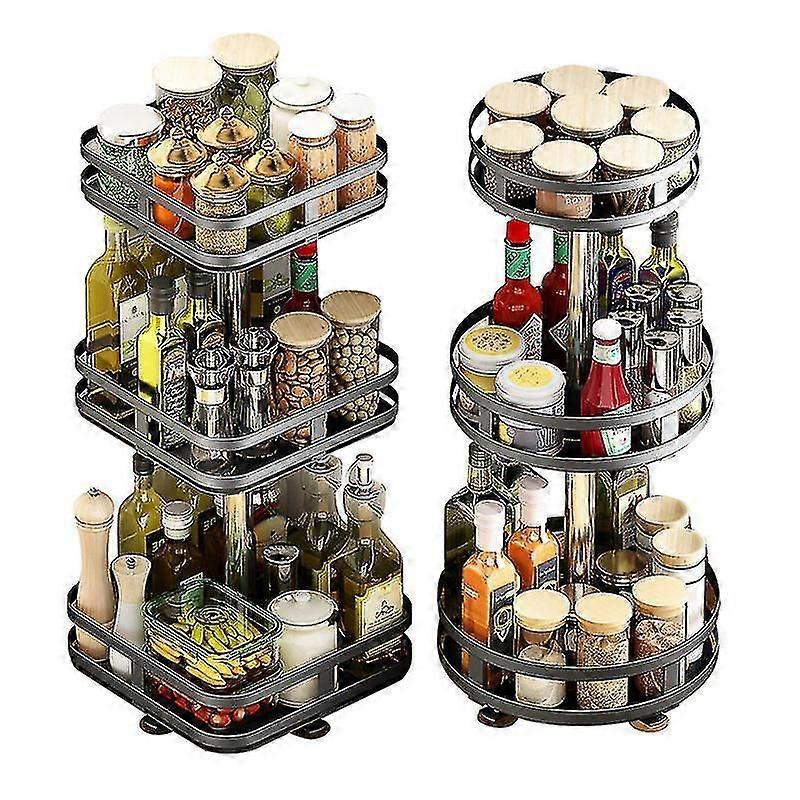 Rotatable Spice Rack Spice Container Rack Kitchen Accessories