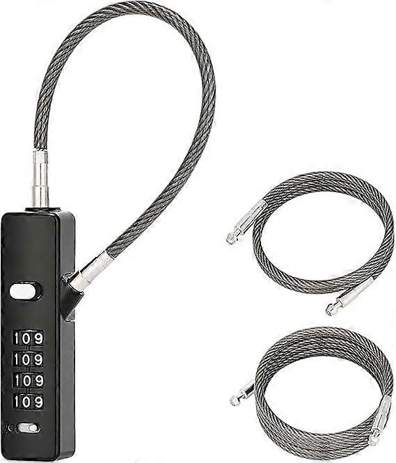Luggage Combination Lock with Keyless Security and 3 Steel Cables for Suitcase and Backpack