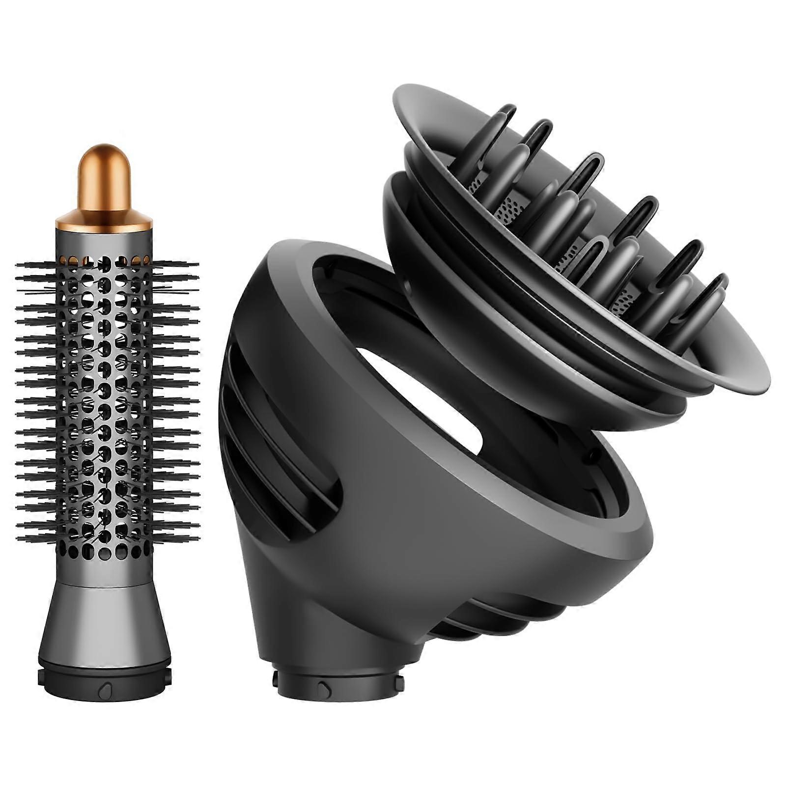 Attachments Small Round Volumizing Brush and Wave Curl Diffuser for Dyson Airwrap HS01 HS05 HS08