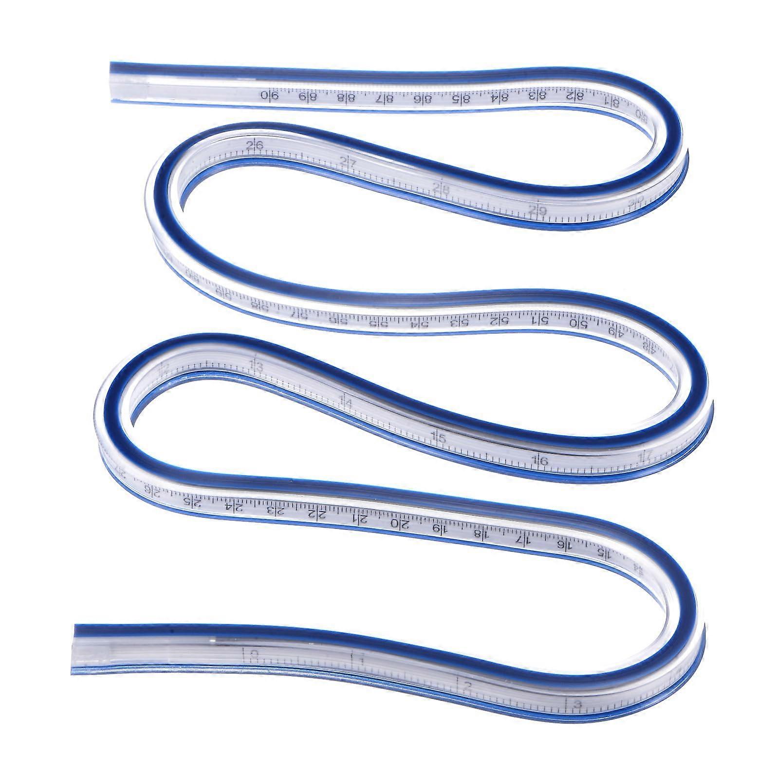 Flexible Curve Ruler 36 Inch 90cm for Precision Drawing, Engineering Design, Garment Graphics, Blue