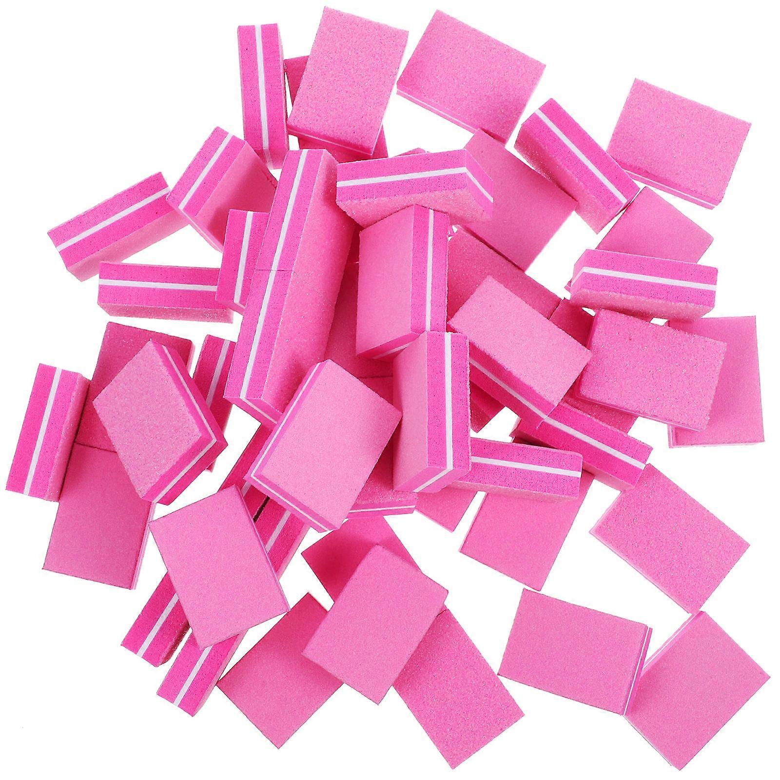 Rosy Sponge Nail Buffer Block File for Manicure Grinding 50Pcs Durable Set
