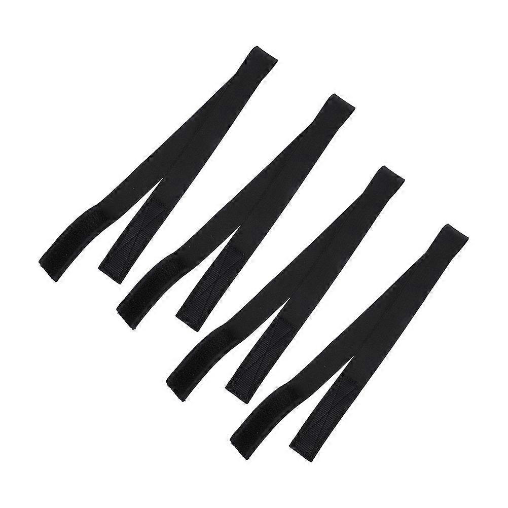 Adjustable Black Wig Straps for Wig Net Bands with 4Pcs Elastic Bands