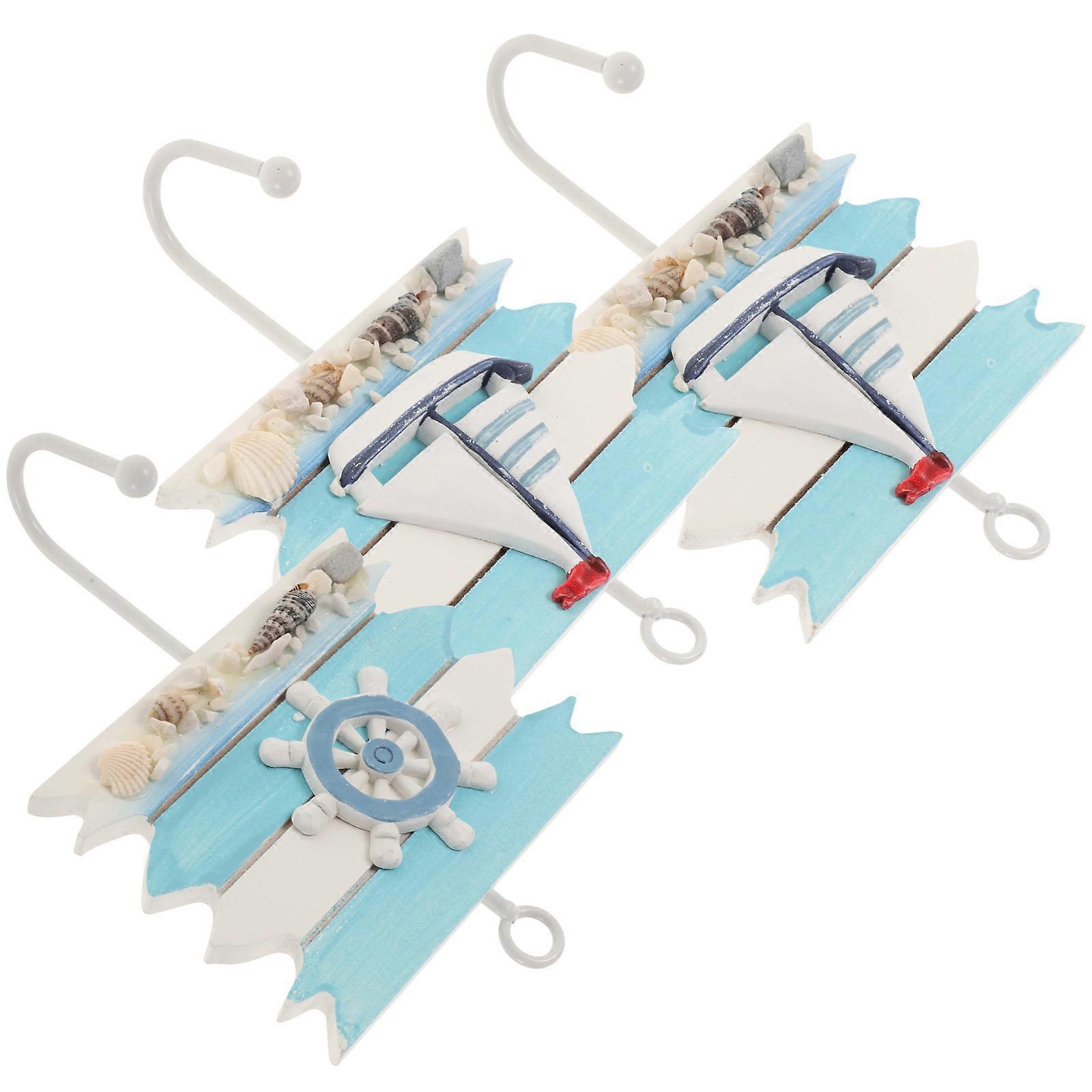 Assorted Color Wall Hooks for Hanging 3Pcs Creative Mediterranean Hook Set