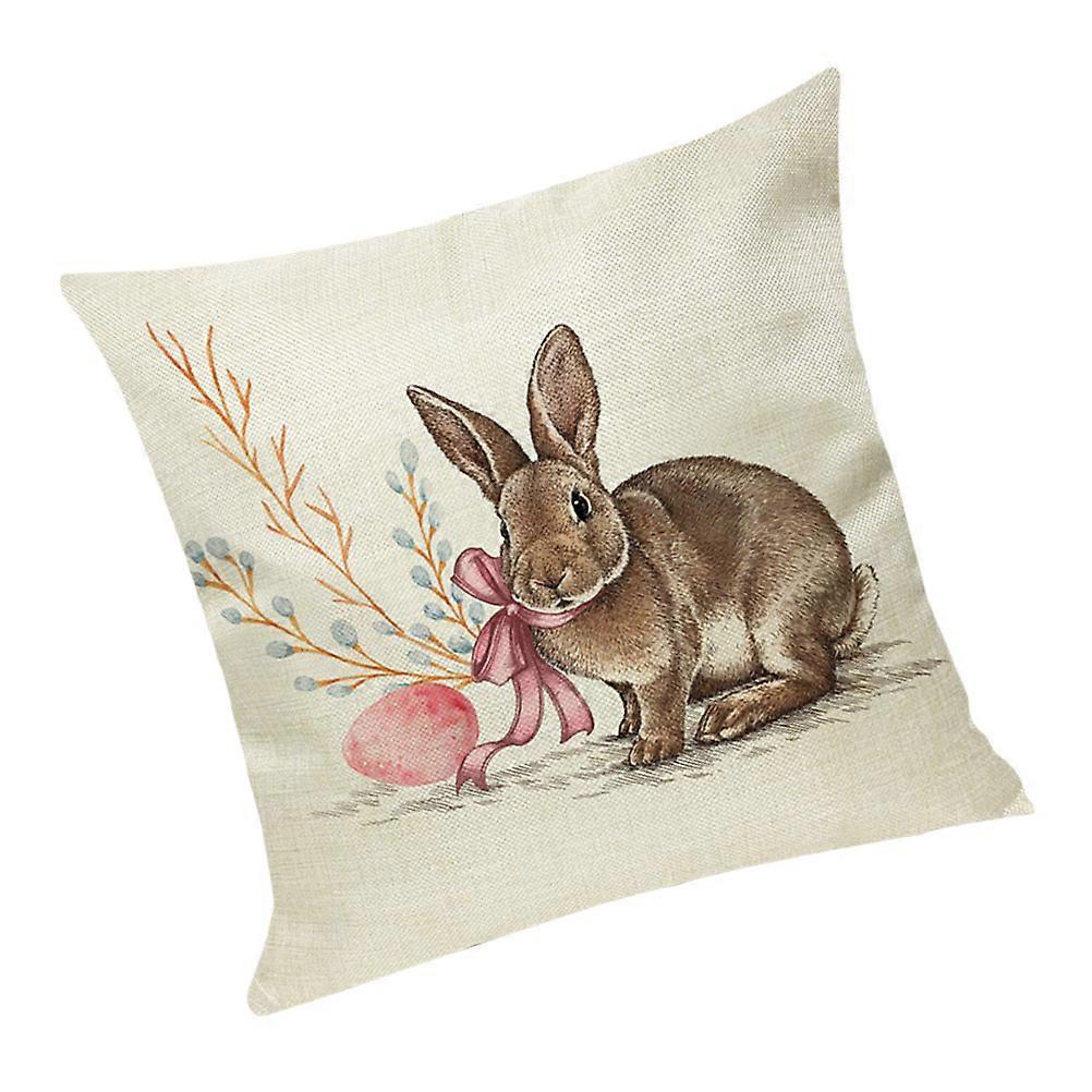 Bunny Pattern Pillowcase Easter Cushion Cover for Protection 2Pcs