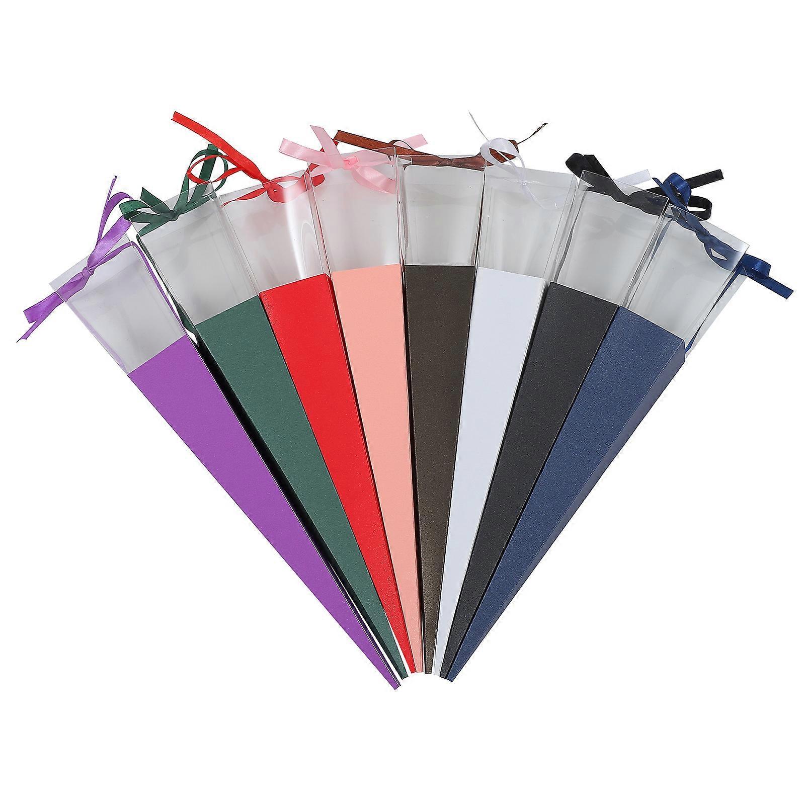 Rose Packaging Box for Single Flower Wrapping Use 8Pcs Assorted Color