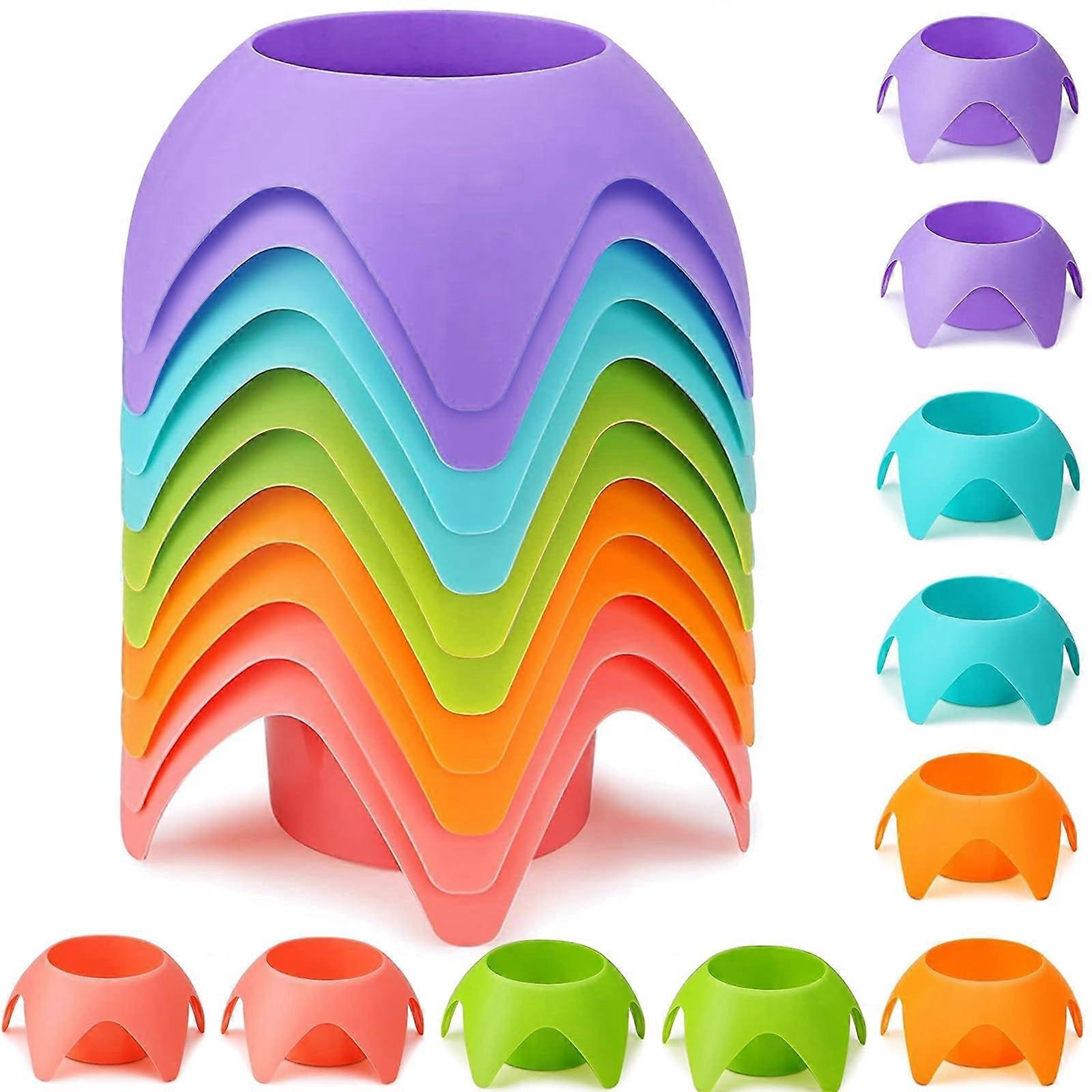 10 Pack Multicolor Beach Cup Holders with SpillResistant Base for Drinks and Small Items