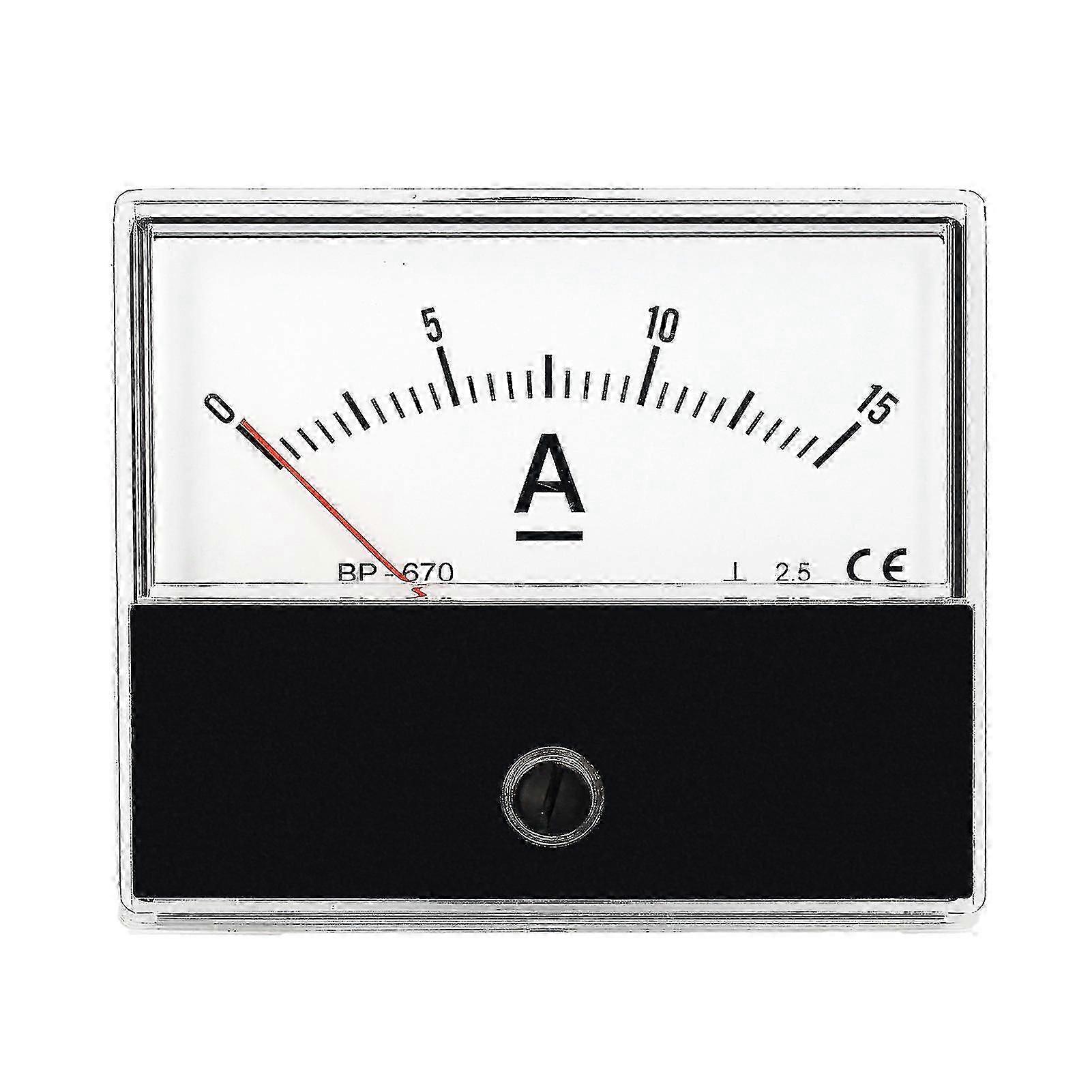 Analog Current Meter 0-15A DC Class 2.5 Accuracy Panel Ammeter